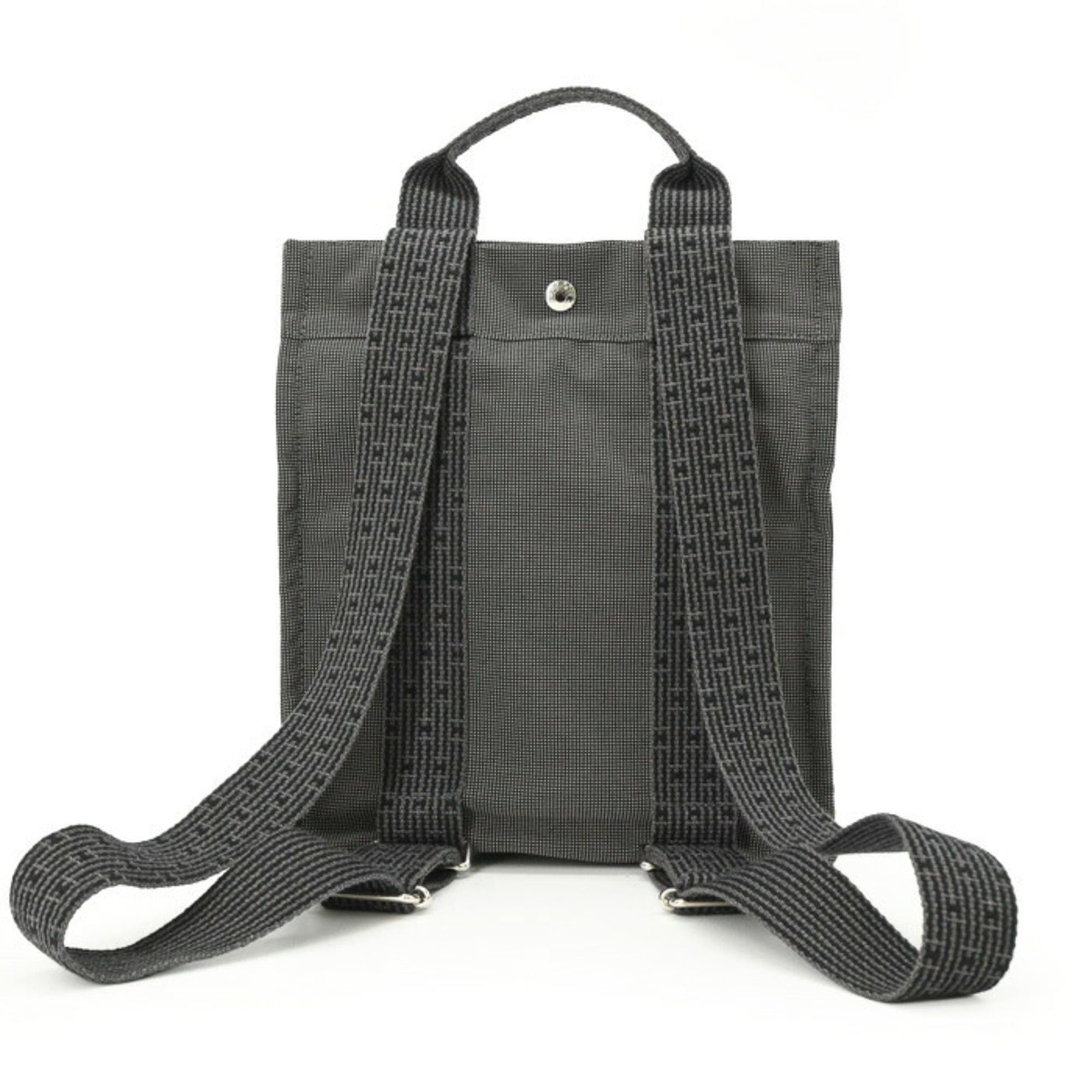 Hermes Hermes Herline Ad PM Canvas Tote Bag Backpack for Men and Women, Gray/Black Size ONE SIZE - 3 Thumbnail
