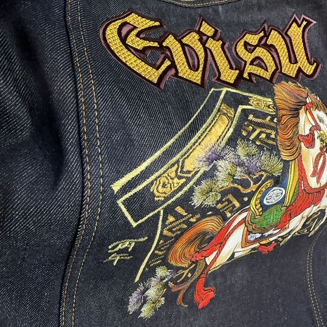 Evisu Evisu Horse Embroidery Denim Jacket Size XL Size US XL / EU 56 / 4 - 5 Thumbnail