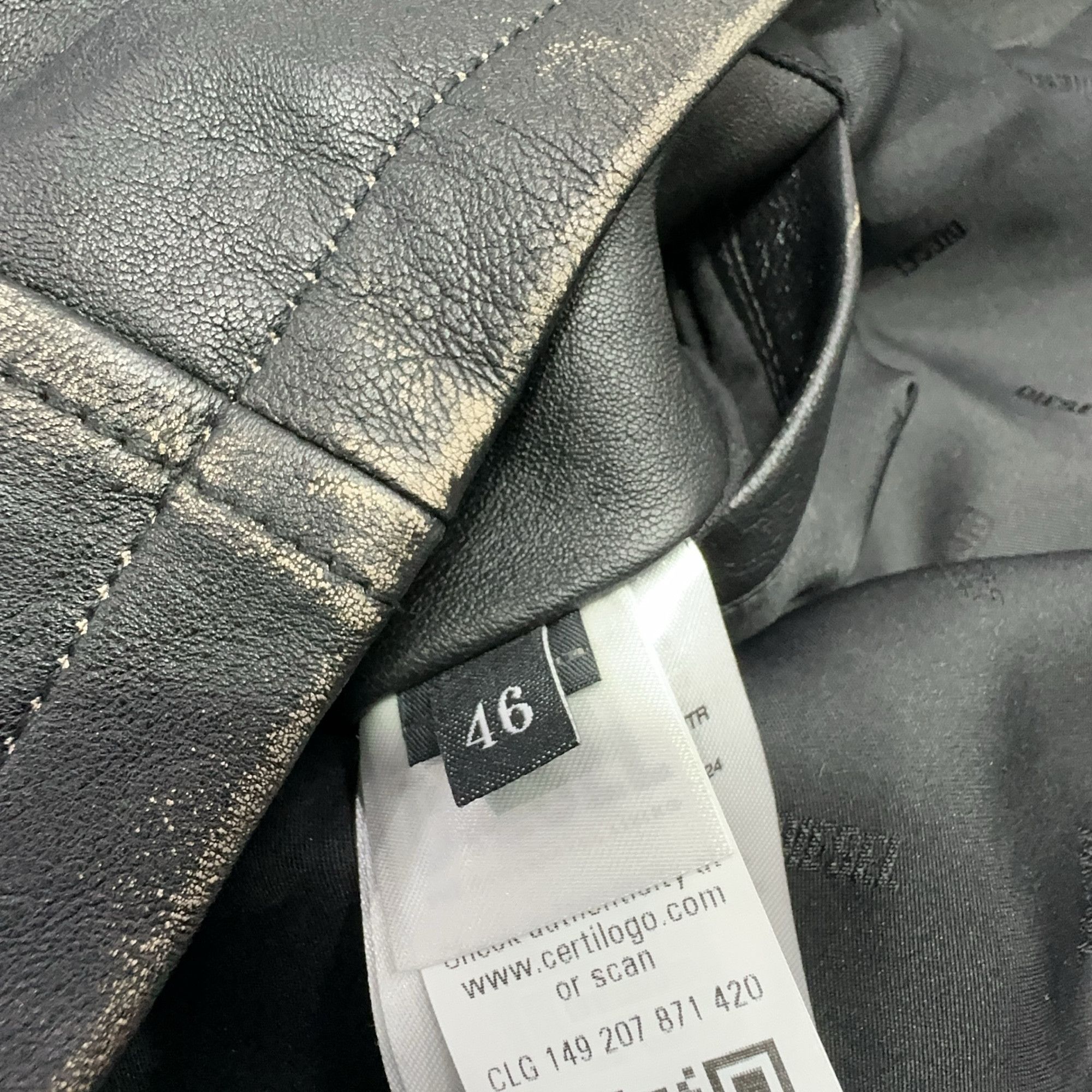 Diesel Diesel L-Blixia Distressed Leather Jacket Size S Size US S / EU 44-46 / 1 - 4 Thumbnail
