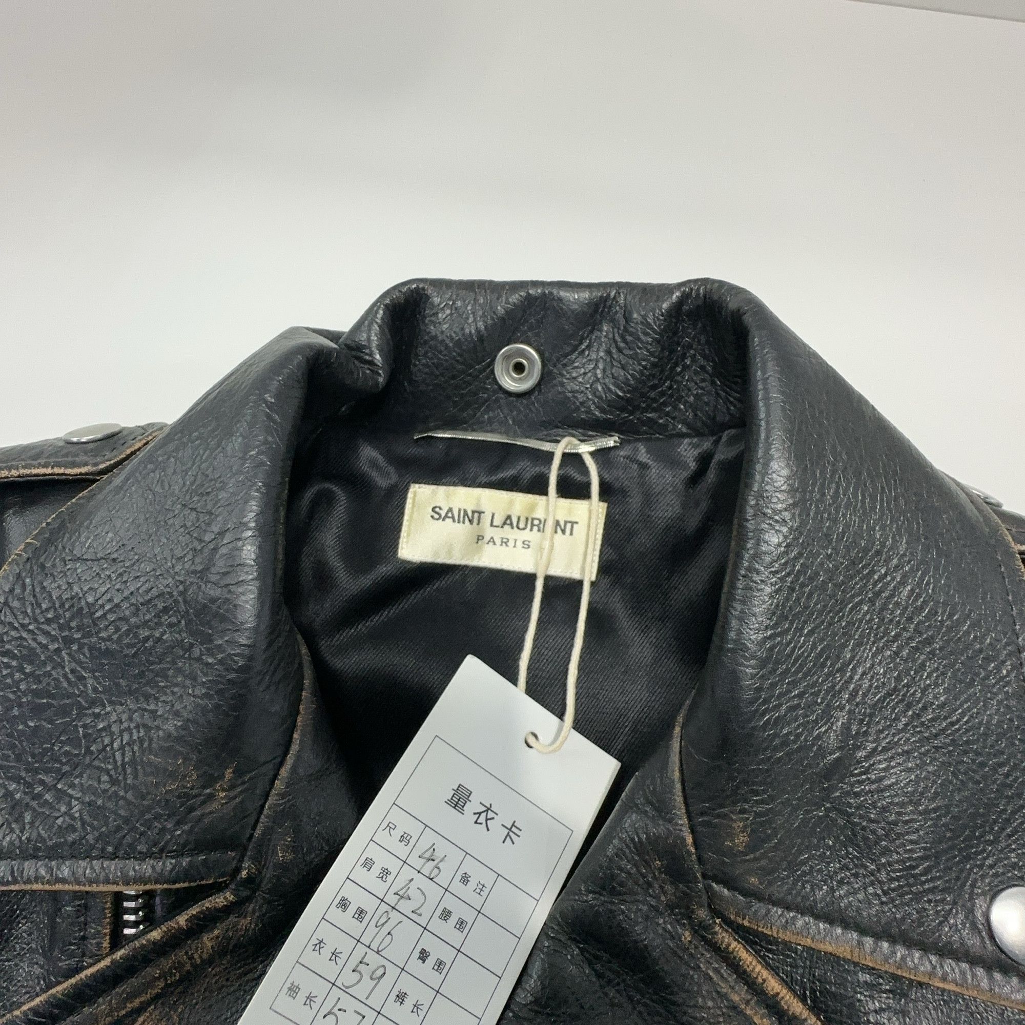 Saint Laurent Paris Saint Laurent Graphic Back Leather Jacket Size S Size US S / EU 44-46 / 1 - 5 Thumbnail
