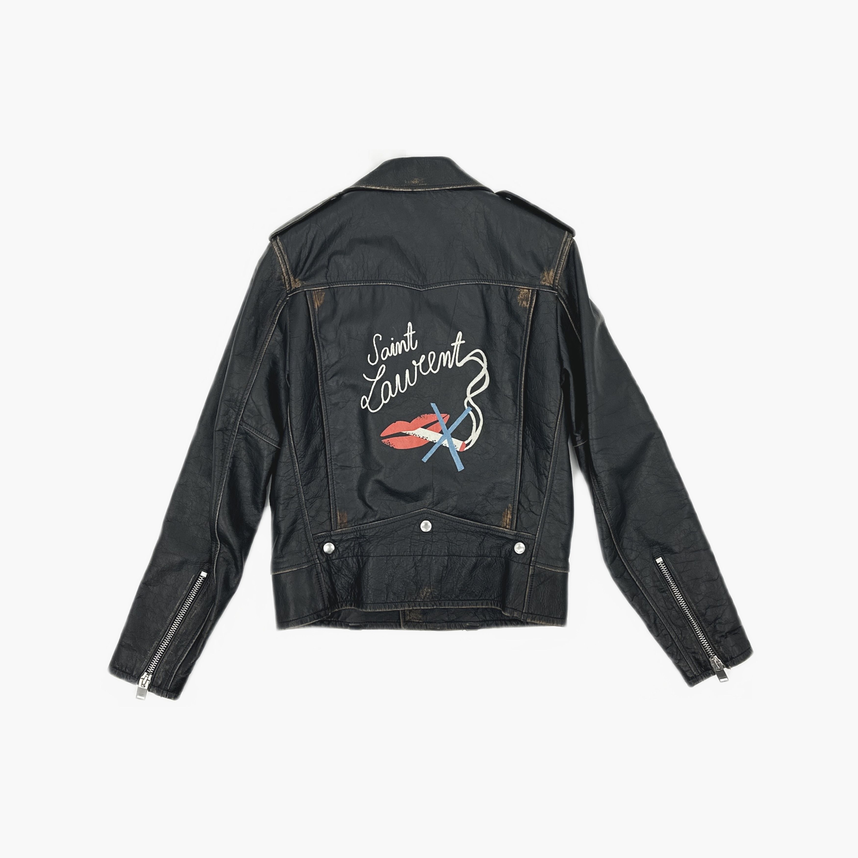 Saint Laurent Paris Saint Laurent Graphic Back Leather Jacket Size S Size US S / EU 44-46 / 1 - 2 Thumbnail