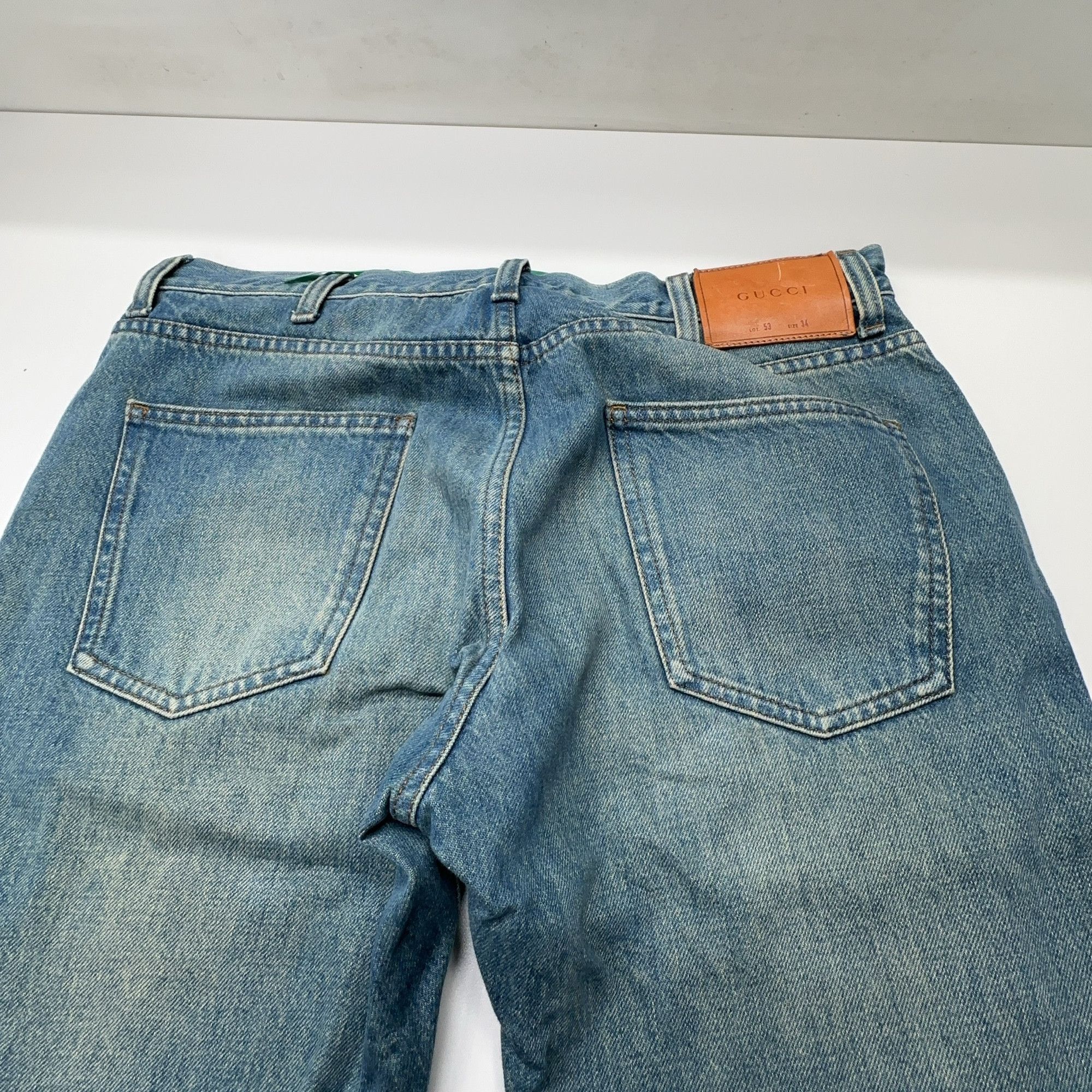 Gucci Gucci Web Stripe Cuff Jeans Size 34 Size US 34 / EU 50 - 11 Thumbnail