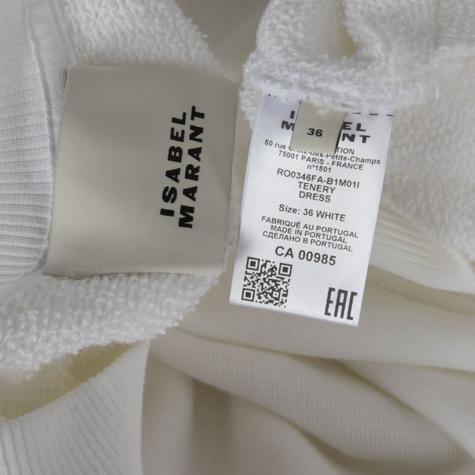 Isabel Marant White Tenery Sweatshirt Dress Size XS / US 0-2 / IT 36-38 - 4 Thumbnail