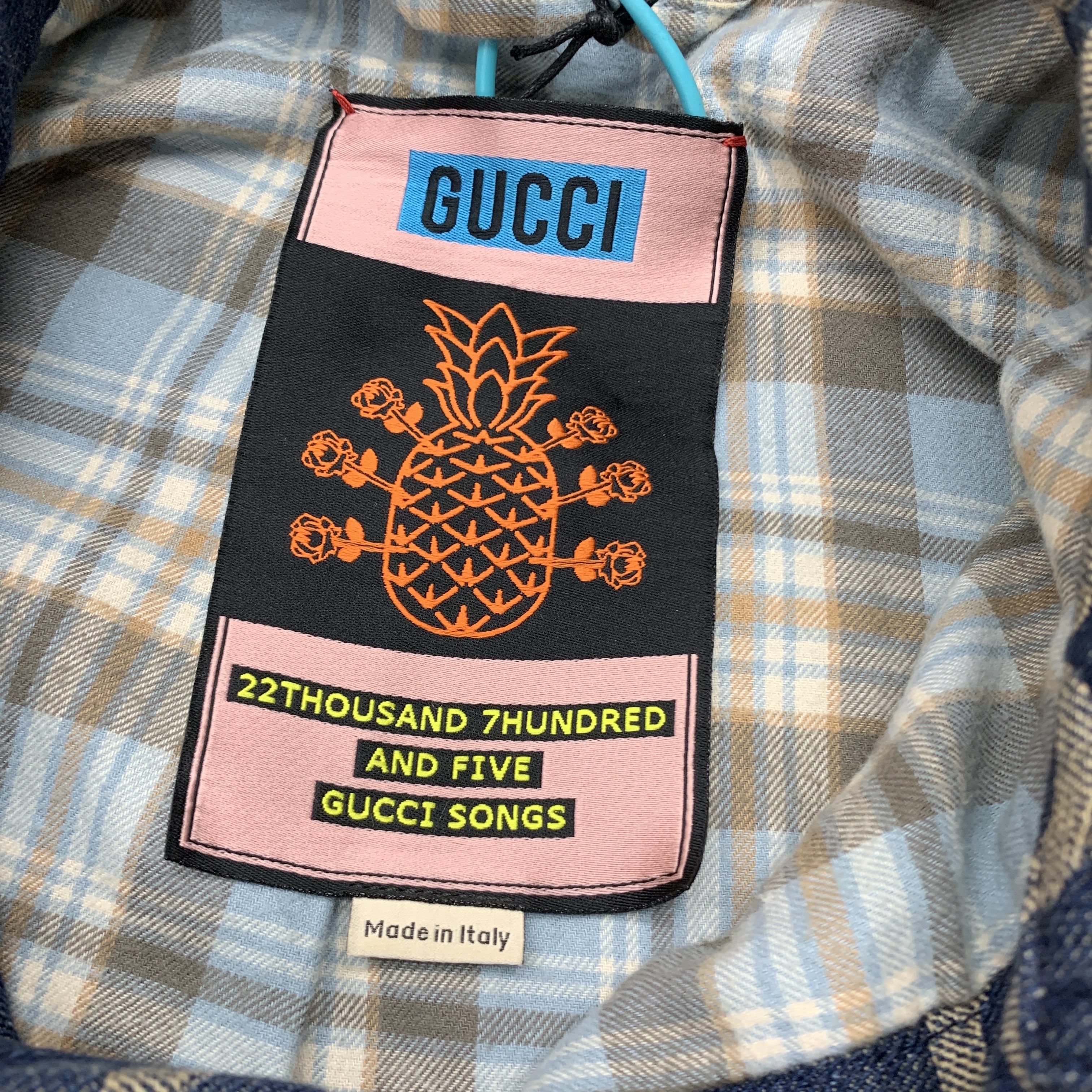 Gucci Gucci GG Logo Pineapple Denim Jacket Size 44 Size US S / EU 44-46 / 1 - 2 Thumbnail