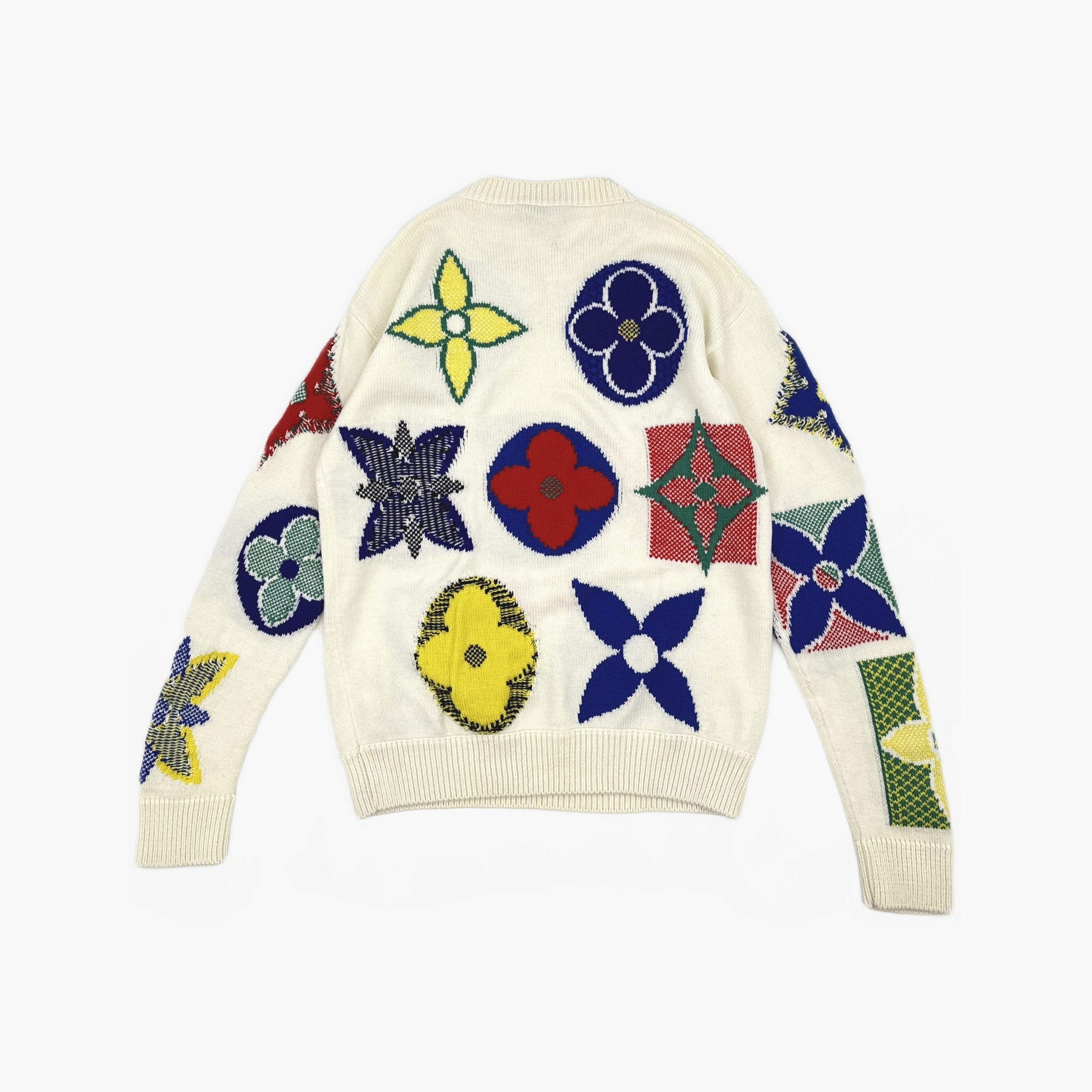 Louis Vuitton Louis Vuitton Monogram Wool Sweater White Size M Size US M / EU 48-50 / 2 - 2 Thumbnail