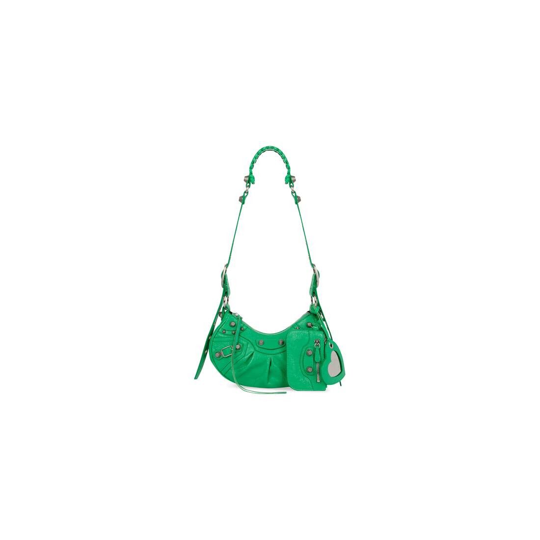 Balenciaga Le Cagole XS Shoulder Bag in GREEN Arena lambskin, aged silver hardware Size ONE SIZE - 2 Thumbnail