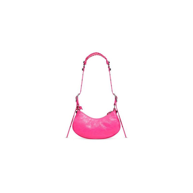 Balenciaga le cagole xs leather shoulder bag in fluo pink Size ONE SIZE - 4 Thumbnail