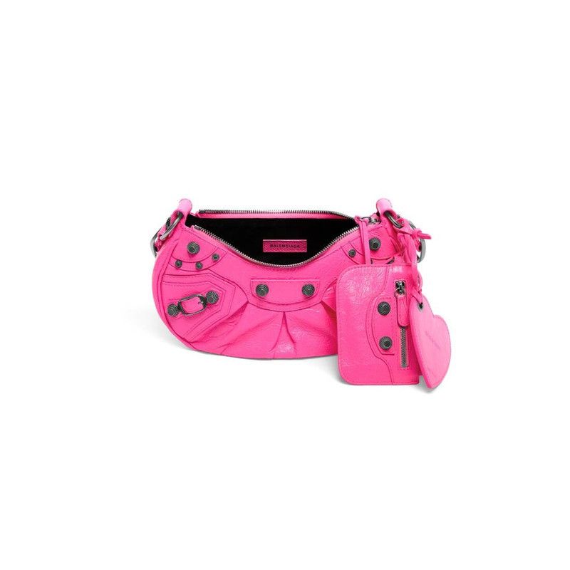 Balenciaga le cagole xs leather shoulder bag in fluo pink Size ONE SIZE - 5 Thumbnail