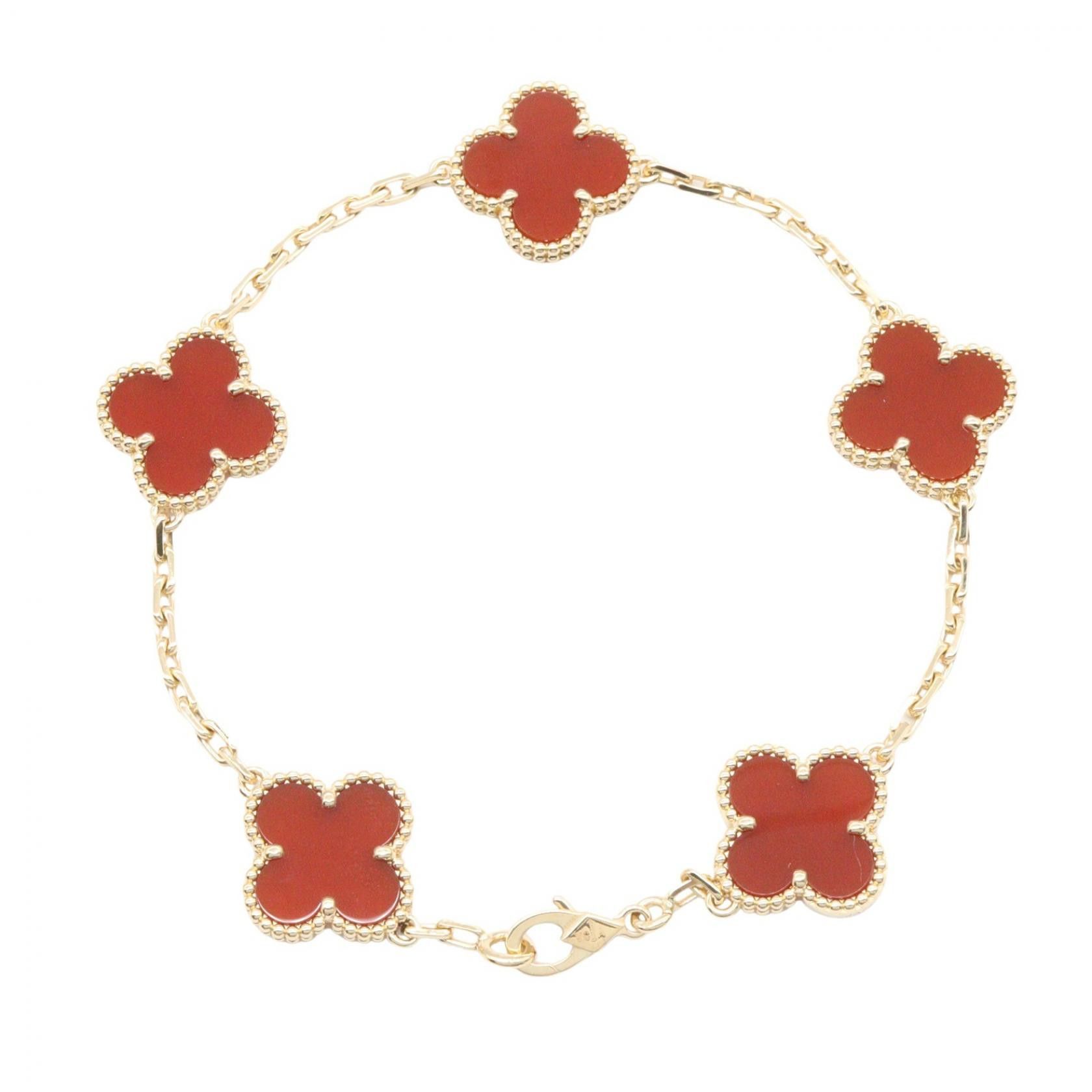 Van Cleef & Arpels Van Cleef & Arpels Van Cleef & Arpels Vintage Alhambra Carnelian Au750 Bracelet Precious Metal Bracelet DUTY FREE for USA Size ONE SIZE - 2 Thumbnail