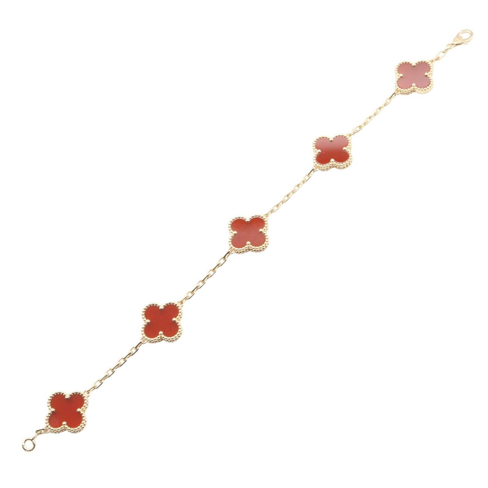 Van Cleef & Arpels Van Cleef & Arpels Van Cleef & Arpels Vintage Alhambra Carnelian Au750 Bracelet Precious Metal Bracelet DUTY FREE for USA Size ONE SIZE - 3 Thumbnail