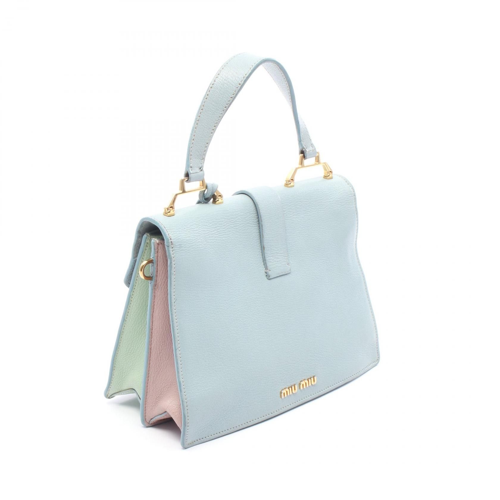 Miu Miu Miu Miu Miu Miu MADRAS Leather 2way Handbag Leather Handbag DUTY FREE for USA Size ONE SIZE - 2 Thumbnail