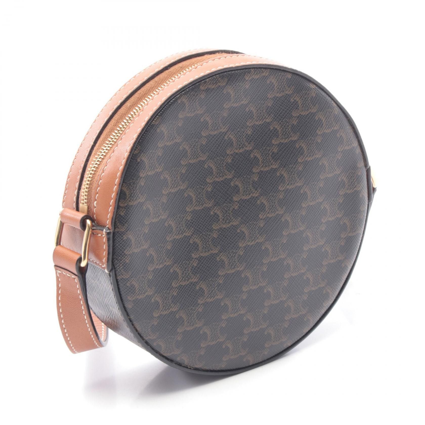 Celine Celine Celine Round Purse Triomphe Coated Canvas Shoulder Bag Plastic / Synthetic Shoulder Bag 10G342 DUTY FREE for USA Size ONE SIZE - 2 Thumbnail