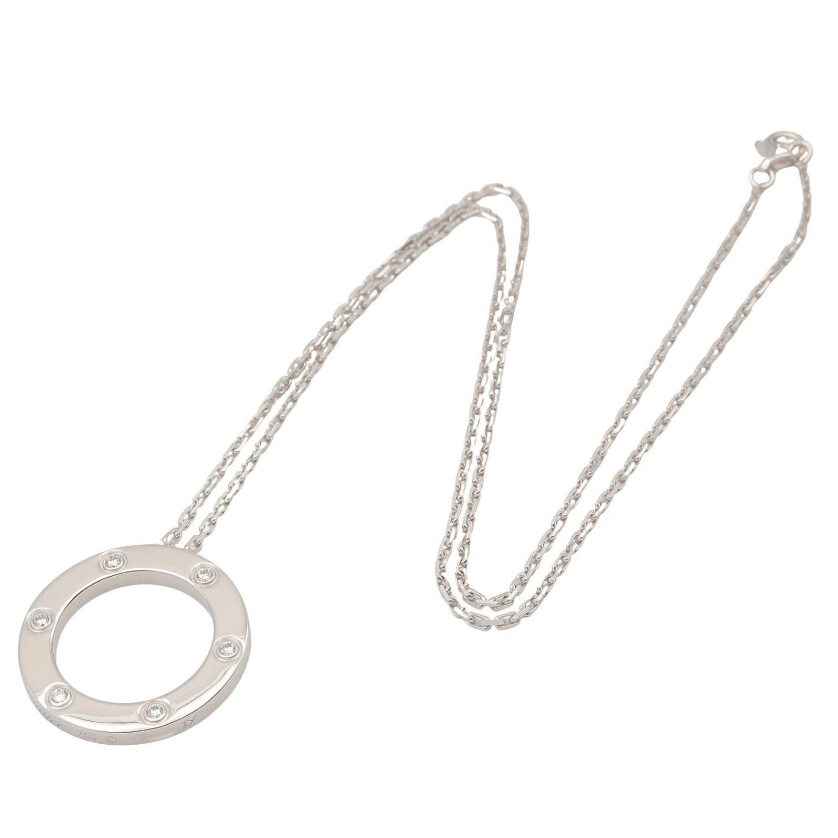 Cartier Cartier Cartier Love Circle Au750 Diamond Necklace Precious Metal Necklace DUTY FREE for USA Size ONE SIZE - 2 Thumbnail