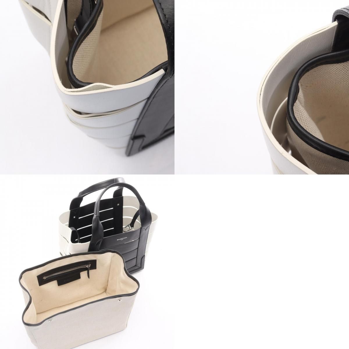 Balenciaga Balenciaga Balenciaga Marin Leather Canvas Tote Bag Leather Tote Bag 380691 DUTY FREE for USA Size ONE SIZE - 10 Thumbnail