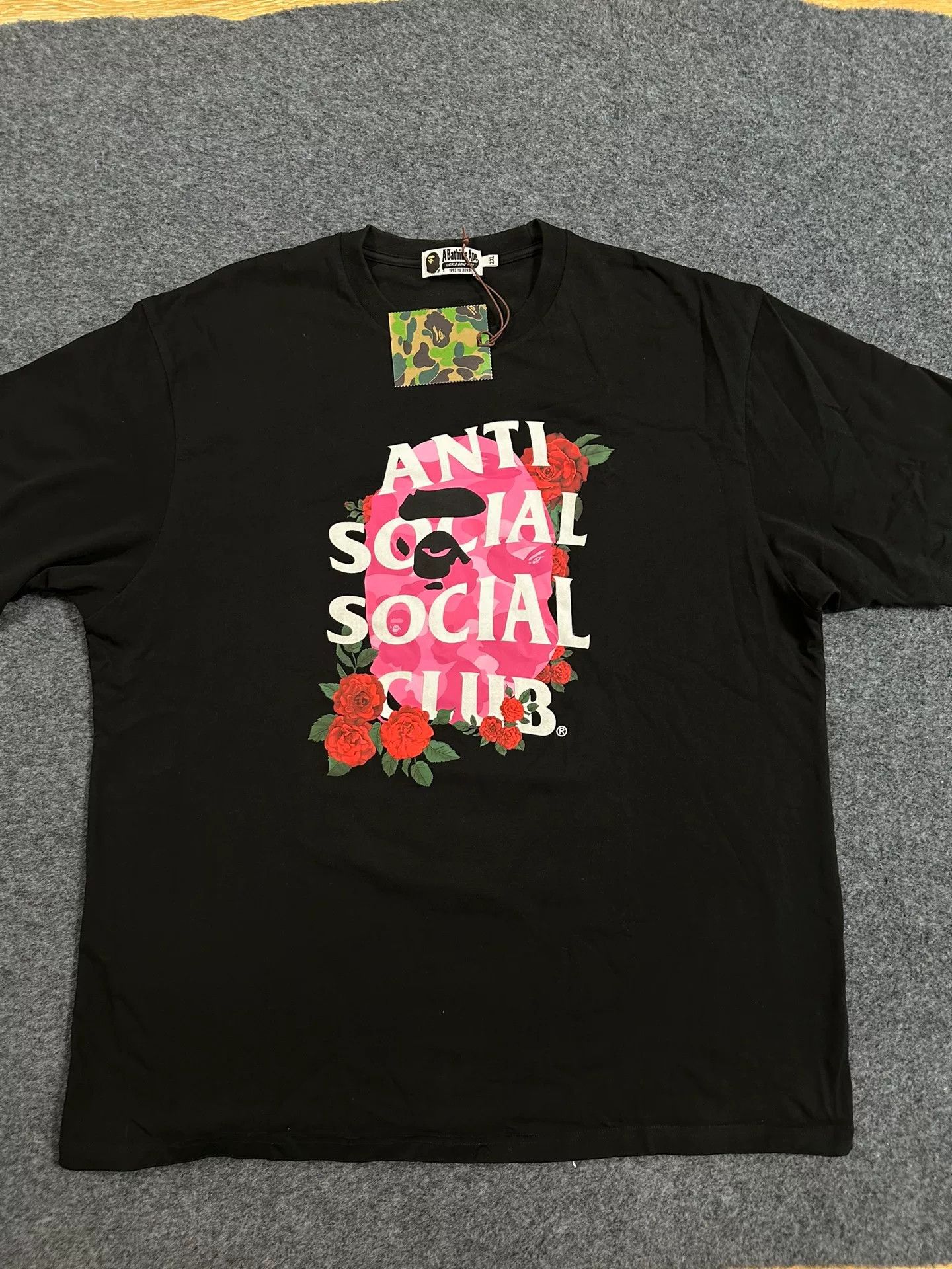 Bape A Bathing Ape x Anti Social Social Club Rose T-Shirt XXL Size US XXL / EU 58 / 5 - 2 Thumbnail