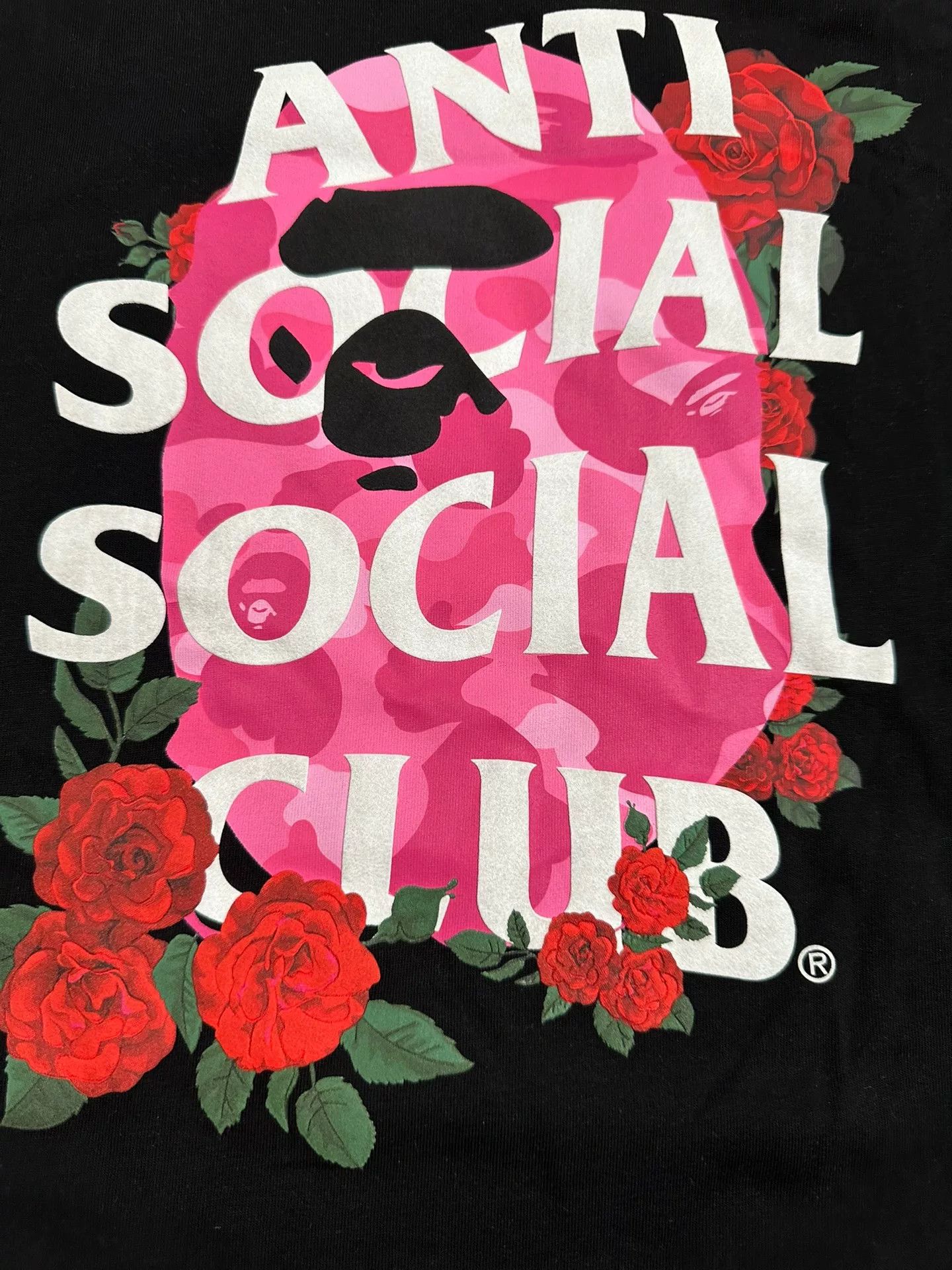 Bape A Bathing Ape x Anti Social Social Club Rose T-Shirt XXL Size US XXL / EU 58 / 5 - 5 Thumbnail