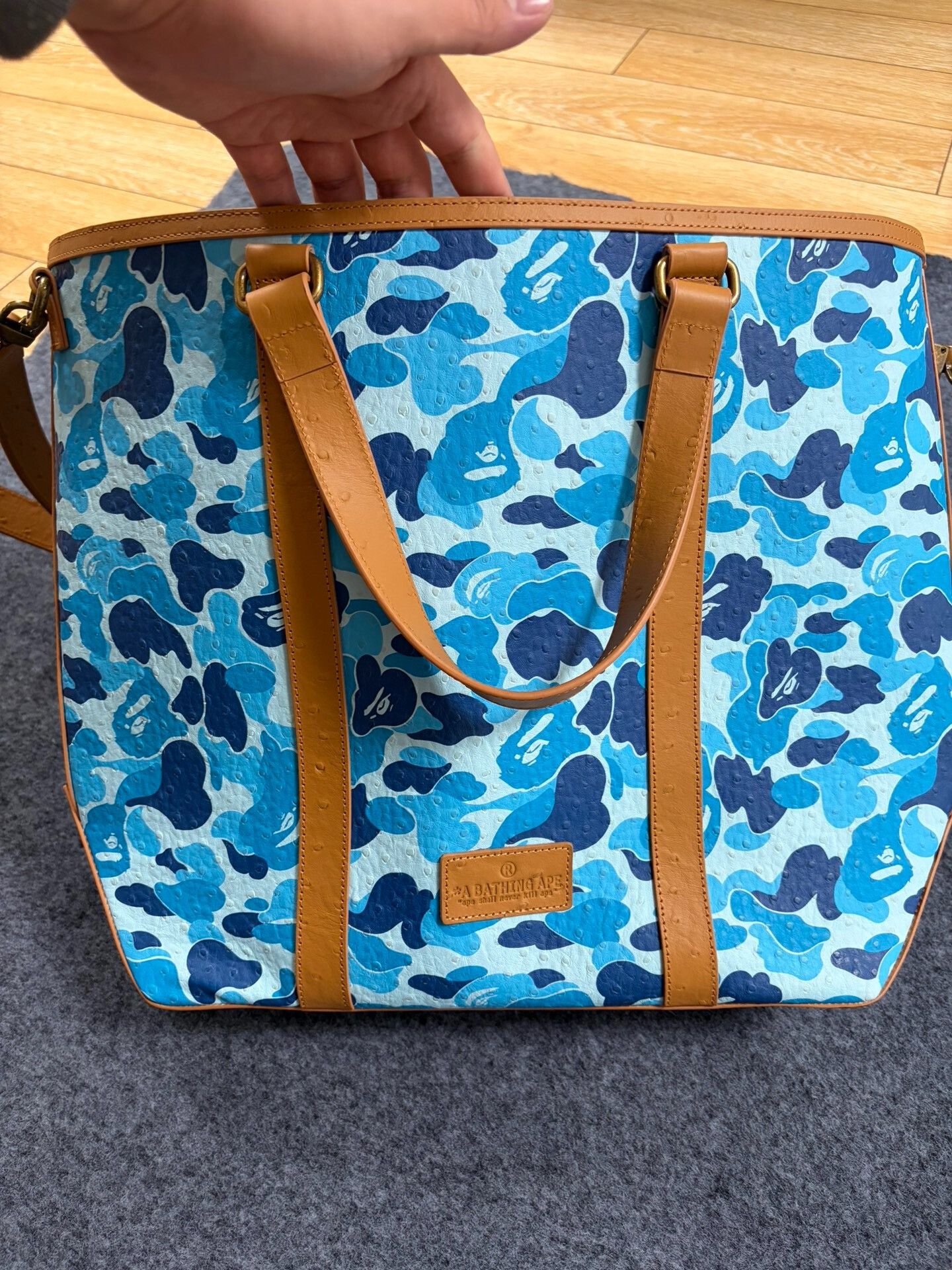 Bape A Bathing Ape Blue Camo Tote Bag ONE SIZE Size ONE SIZE - 3 Thumbnail