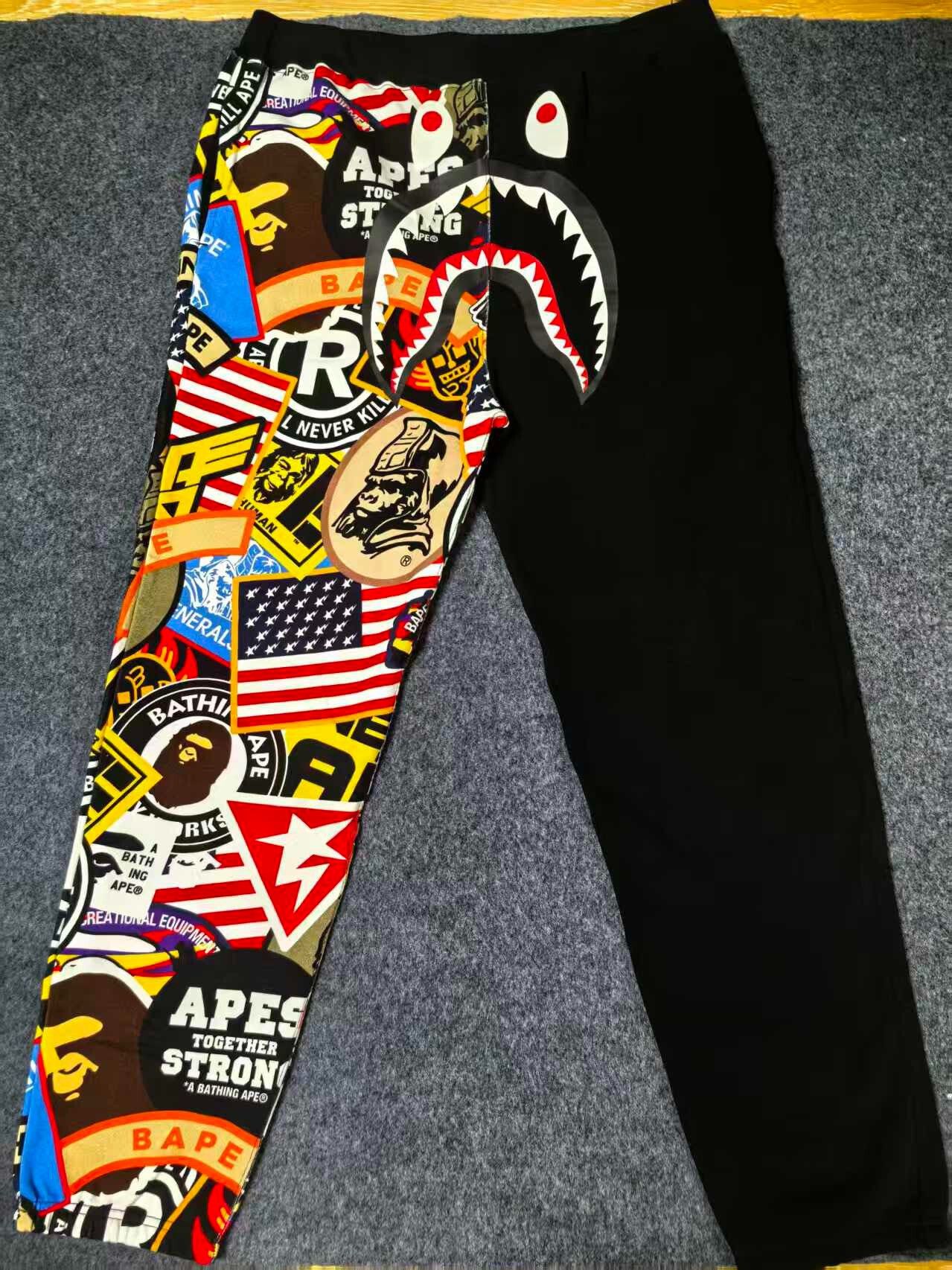 Bape A Bathing Ape Shark Patchwork Sweatpants Size XXL Size US 40 / EU 56 - 2 Thumbnail
