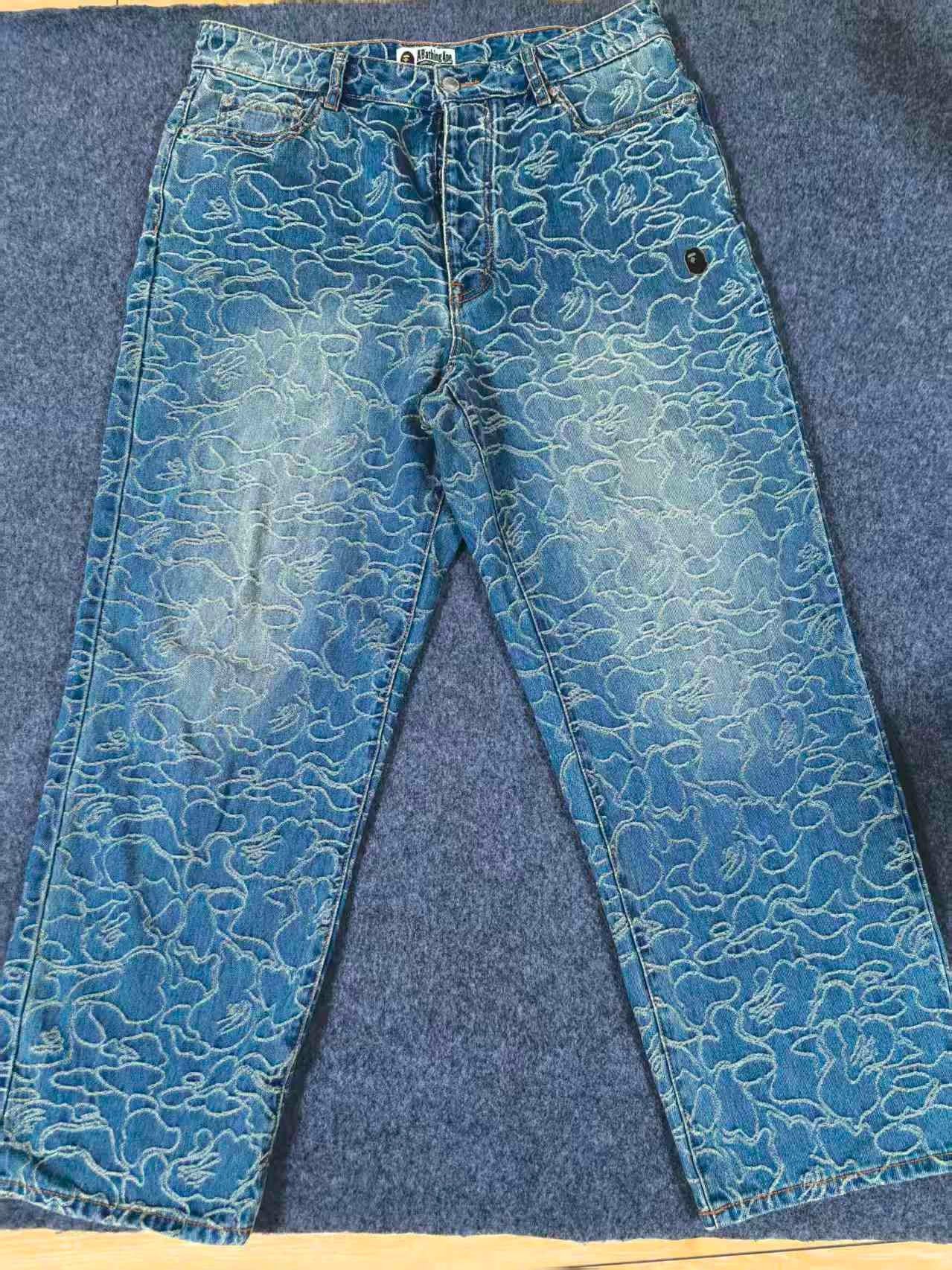Bape A Bathing Ape Camo Jacquard Denim Jeans XL Size US 36 / EU 52 - 2 Thumbnail