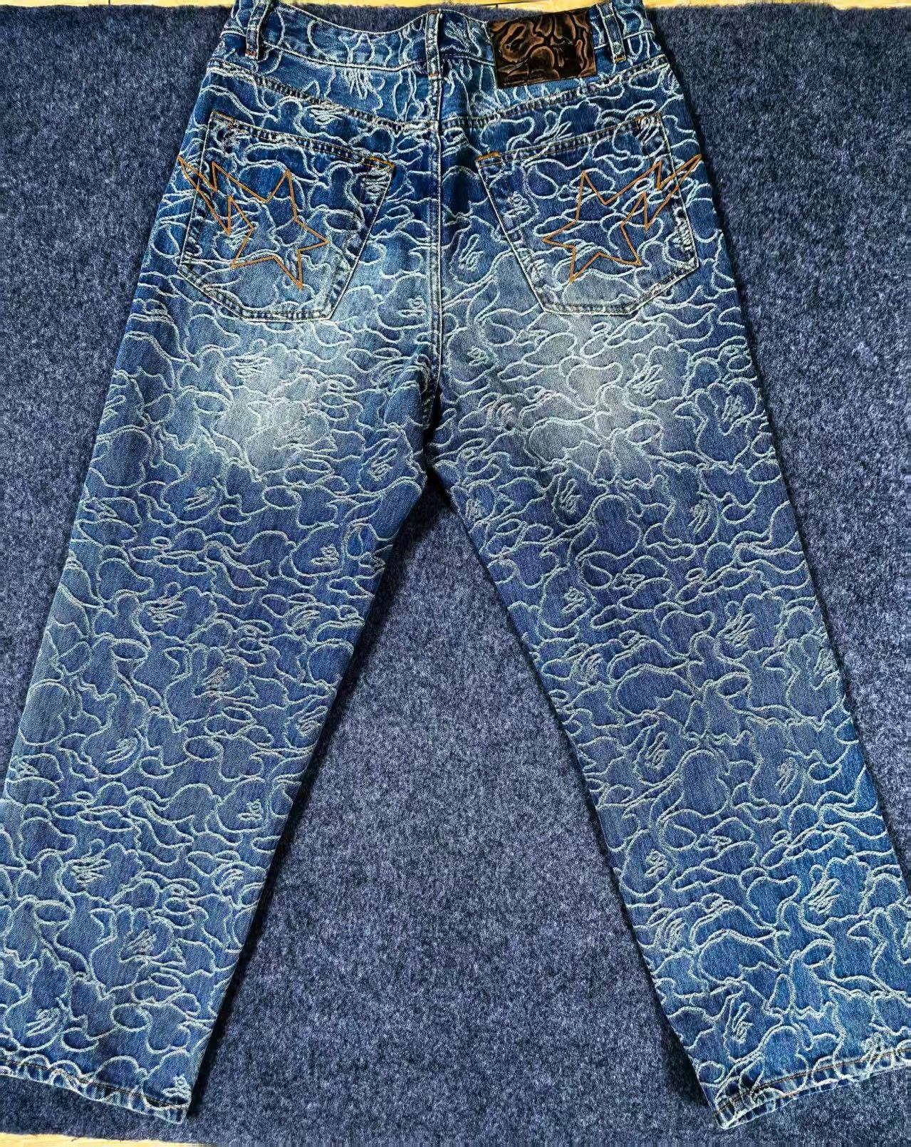 Bape A Bathing Ape Camo Jacquard Denim Jeans XL Size US 36 / EU 52 - 3 Thumbnail
