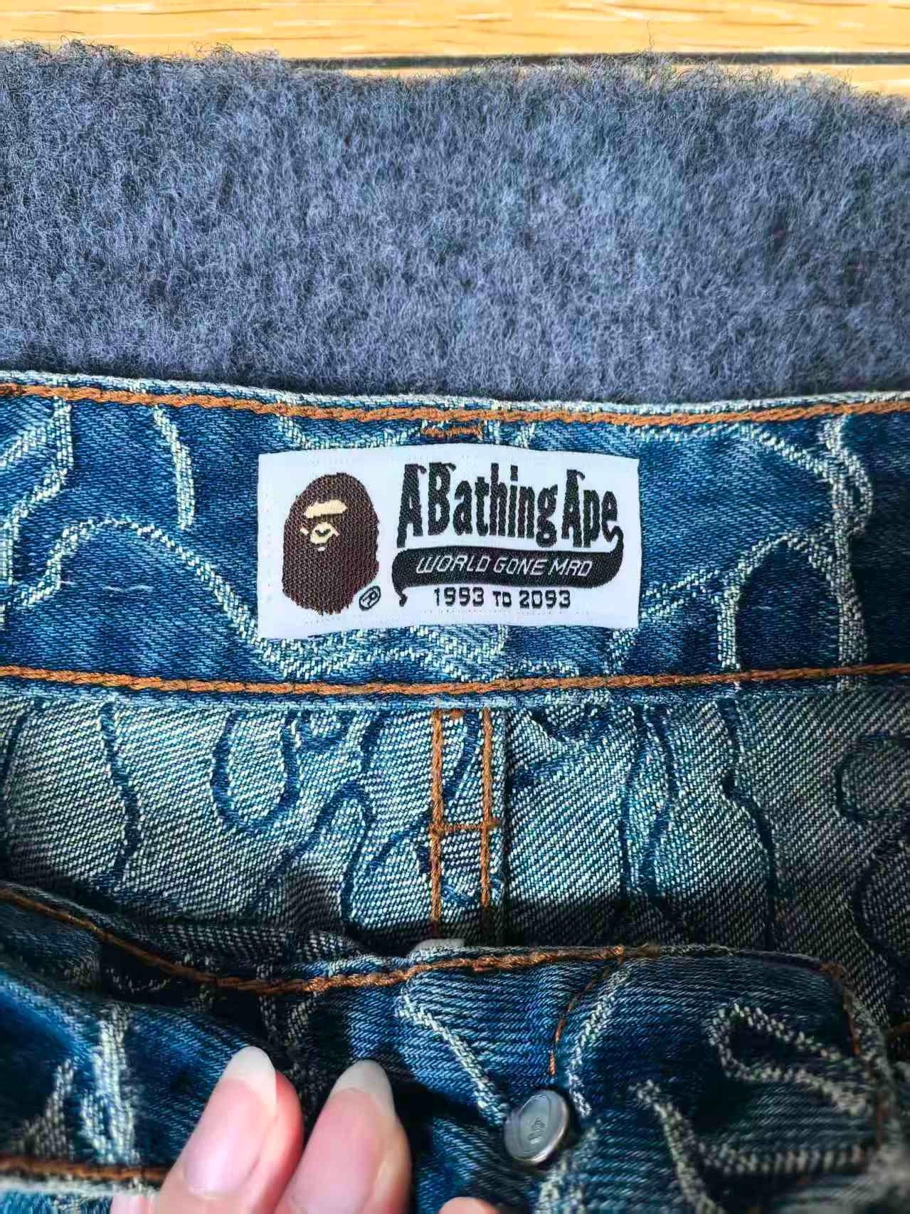 Bape A Bathing Ape Camo Jacquard Denim Jeans XL Size US 36 / EU 52 - 5 Thumbnail