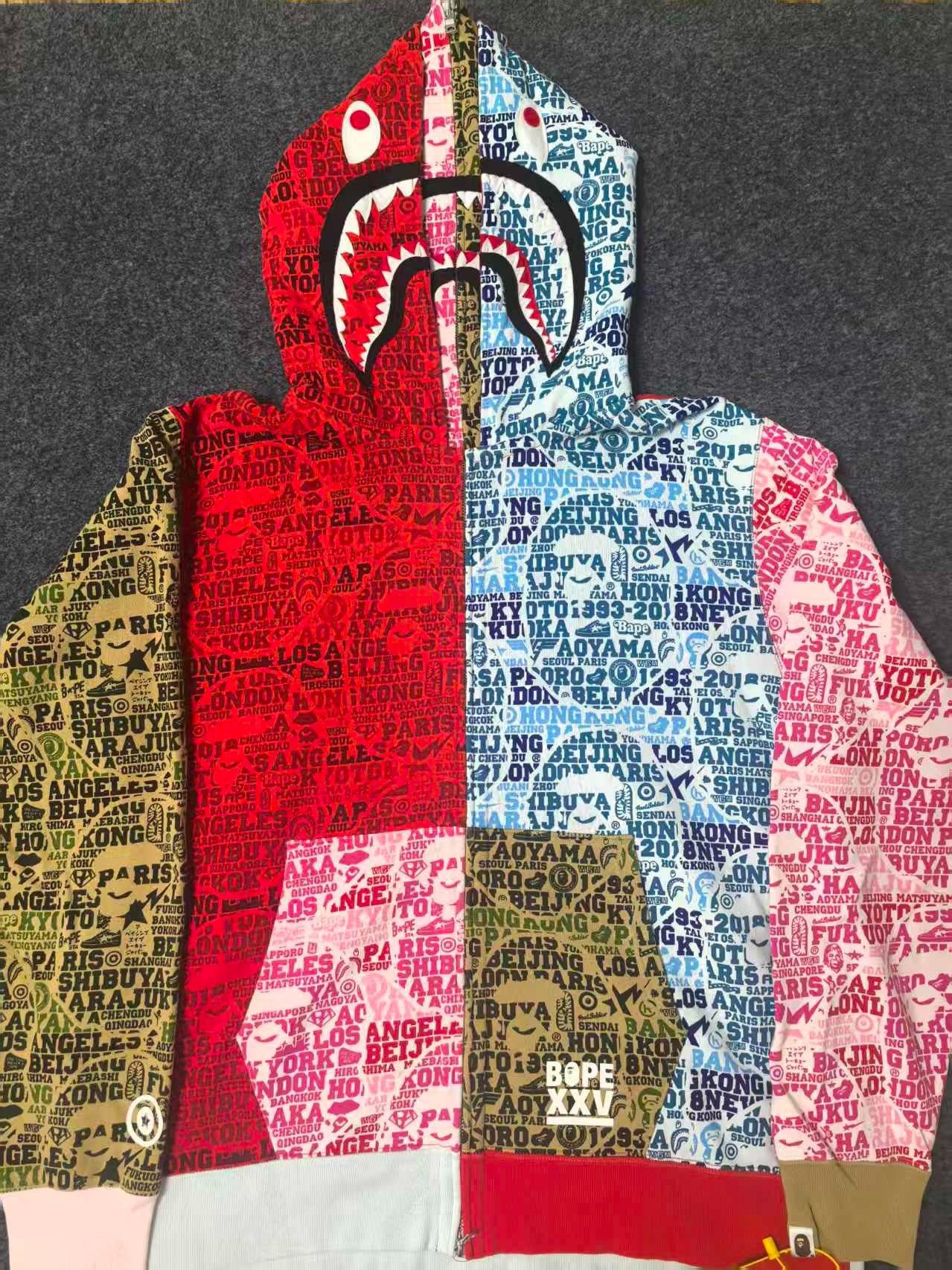 Bape BAPE 25th Anniversary Multi-Color Shark Hoodie Size XXL Size US XXL / EU 58 / 5 - 2 Thumbnail