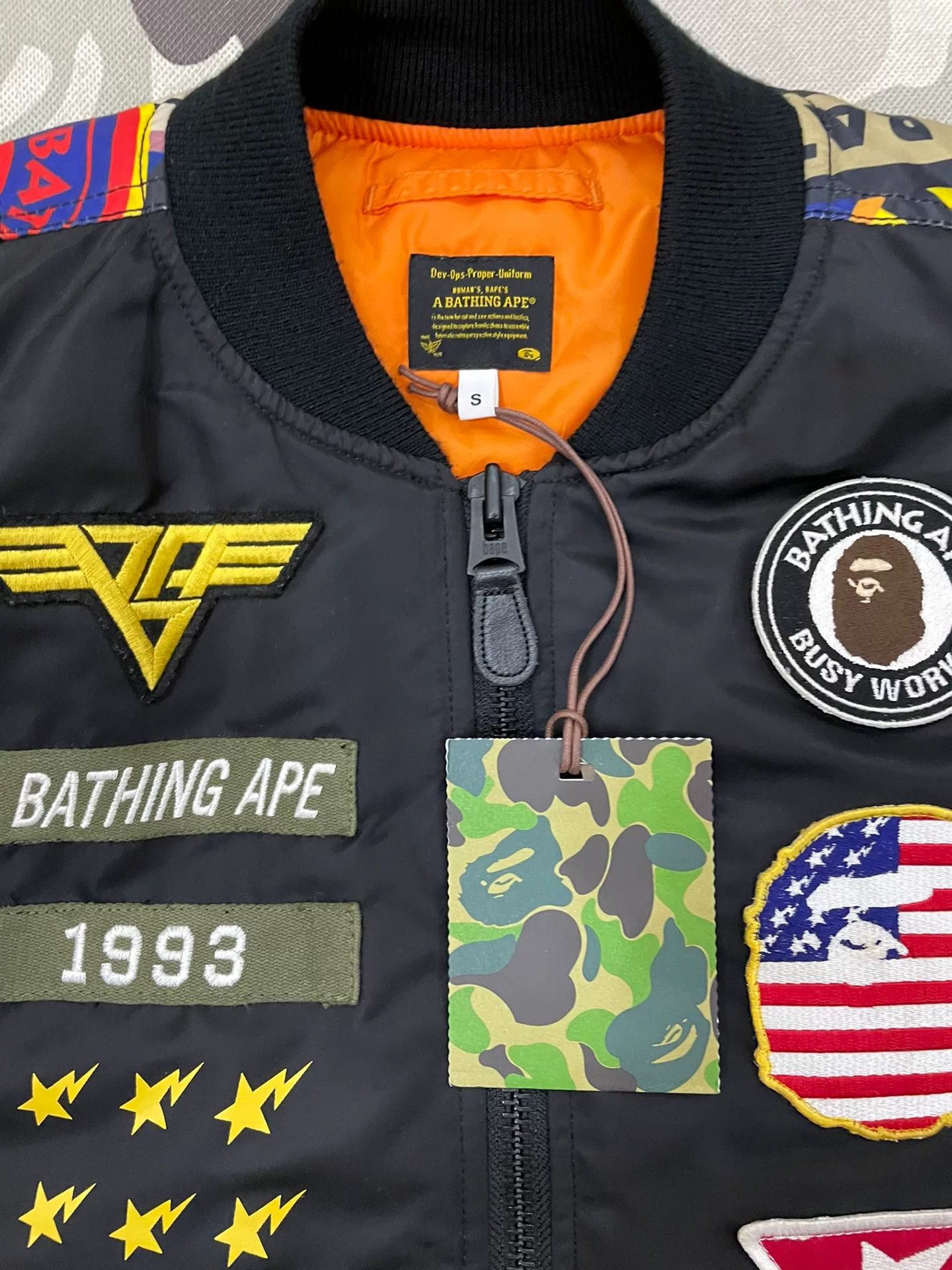 Bape Bape Patchwork MA-1 Bomber Jacket Size S Size US S / EU 44-46 / 1 - 3 Thumbnail