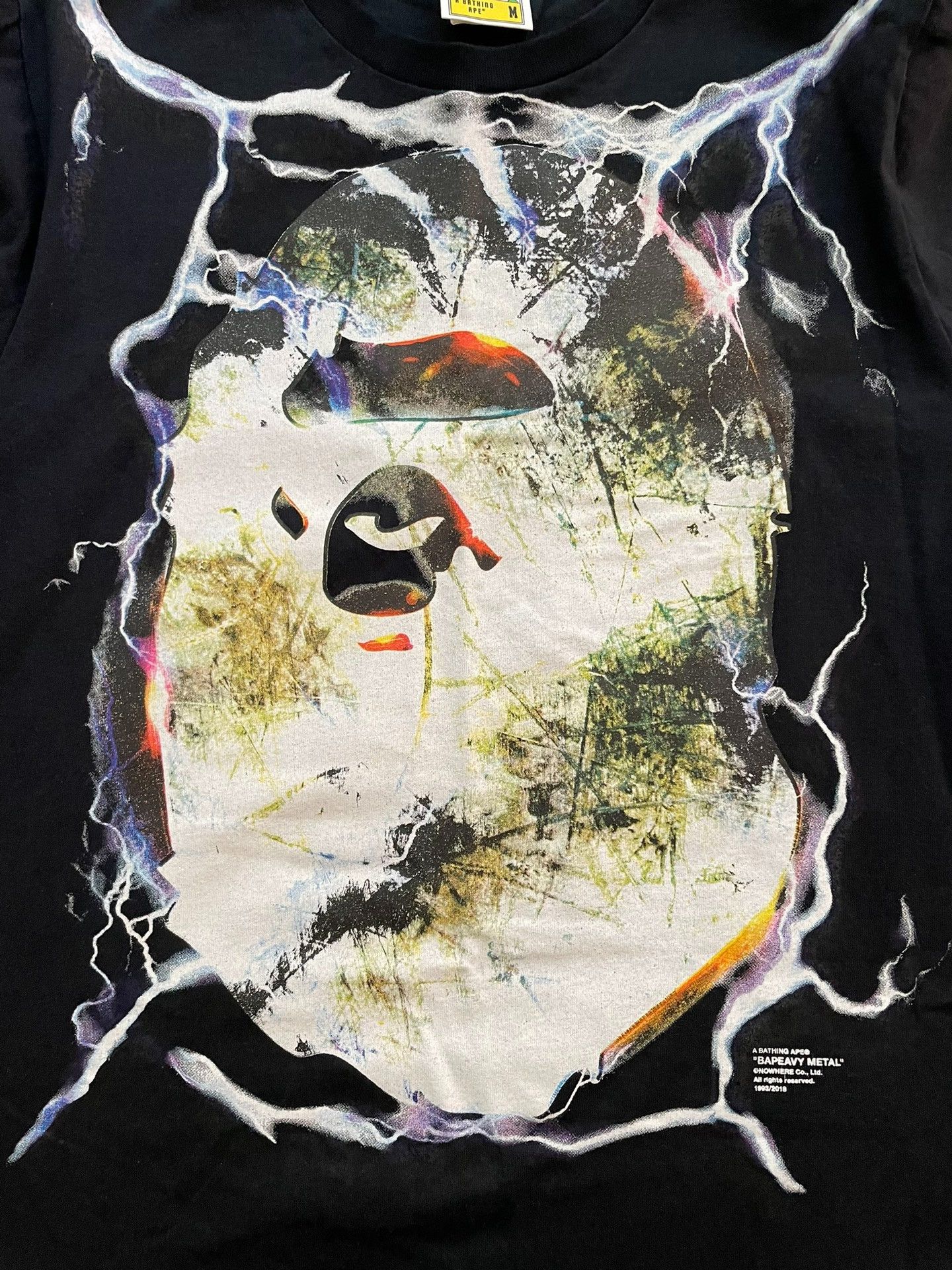 Bape A Bathing Ape Lightning Graphic T-Shirt Size M Size US M / EU 48-50 / 2 - 4 Thumbnail