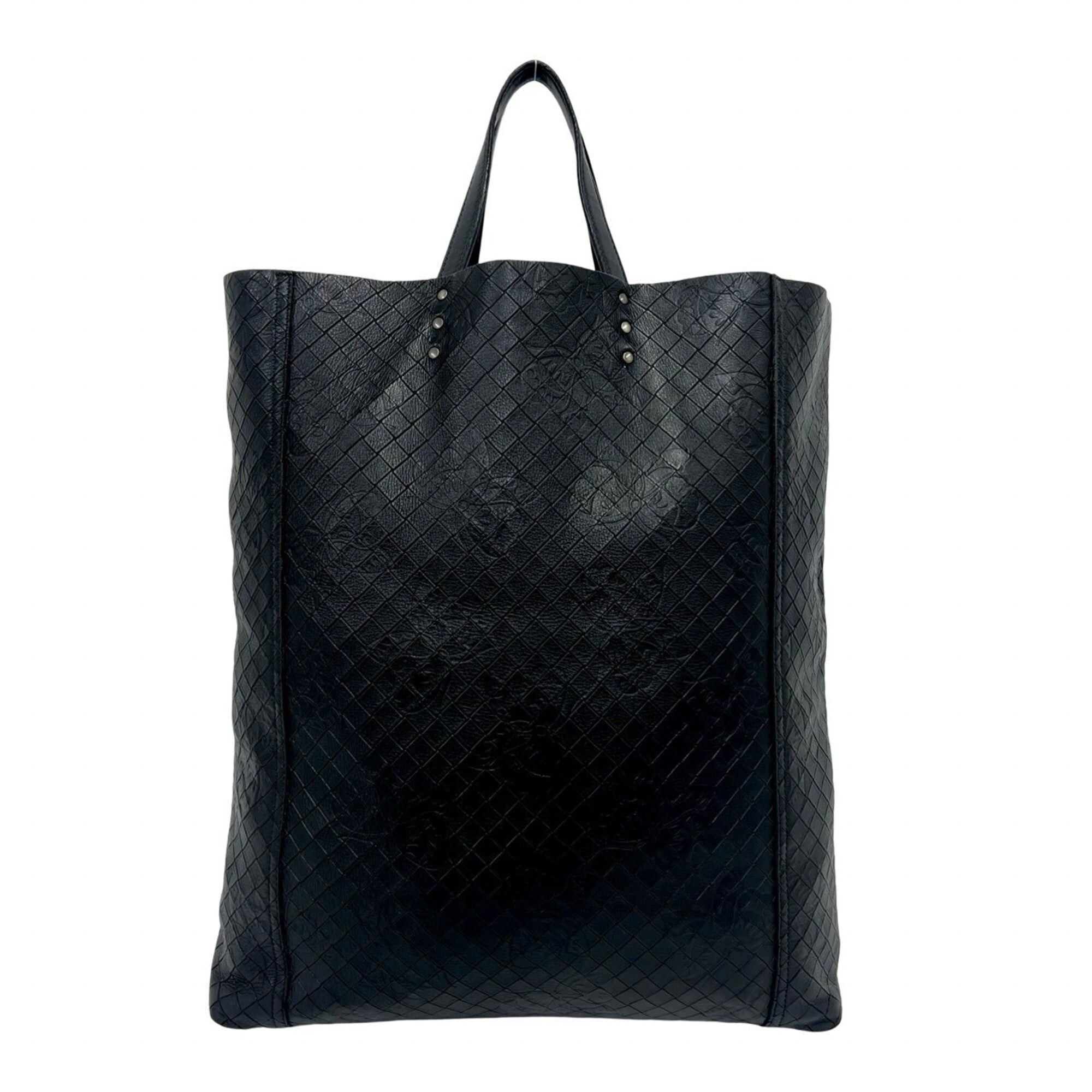 Bottega Veneta BOTTEGA VENETA Intreccio Butterfly Leather Tote Bag Handbag Black 343-4 Size ONE SIZE - 3 Thumbnail