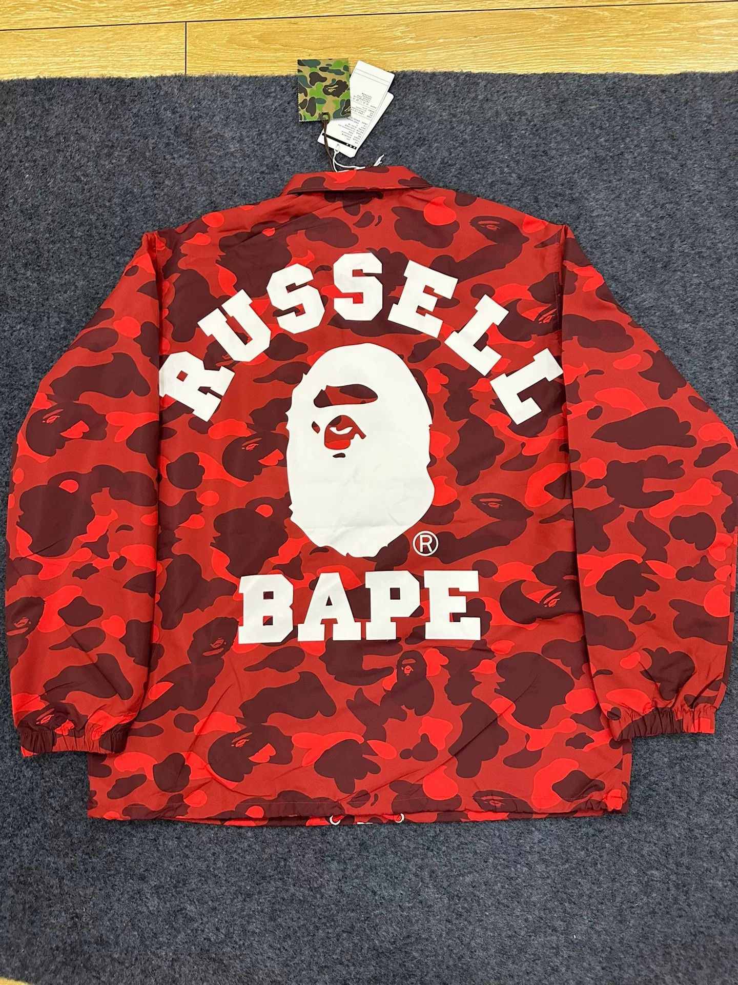 Bape BAPE x Russell Athletic Red Camo Coach Jacket XL Size US XL / EU 56 / 4 - 3 Thumbnail