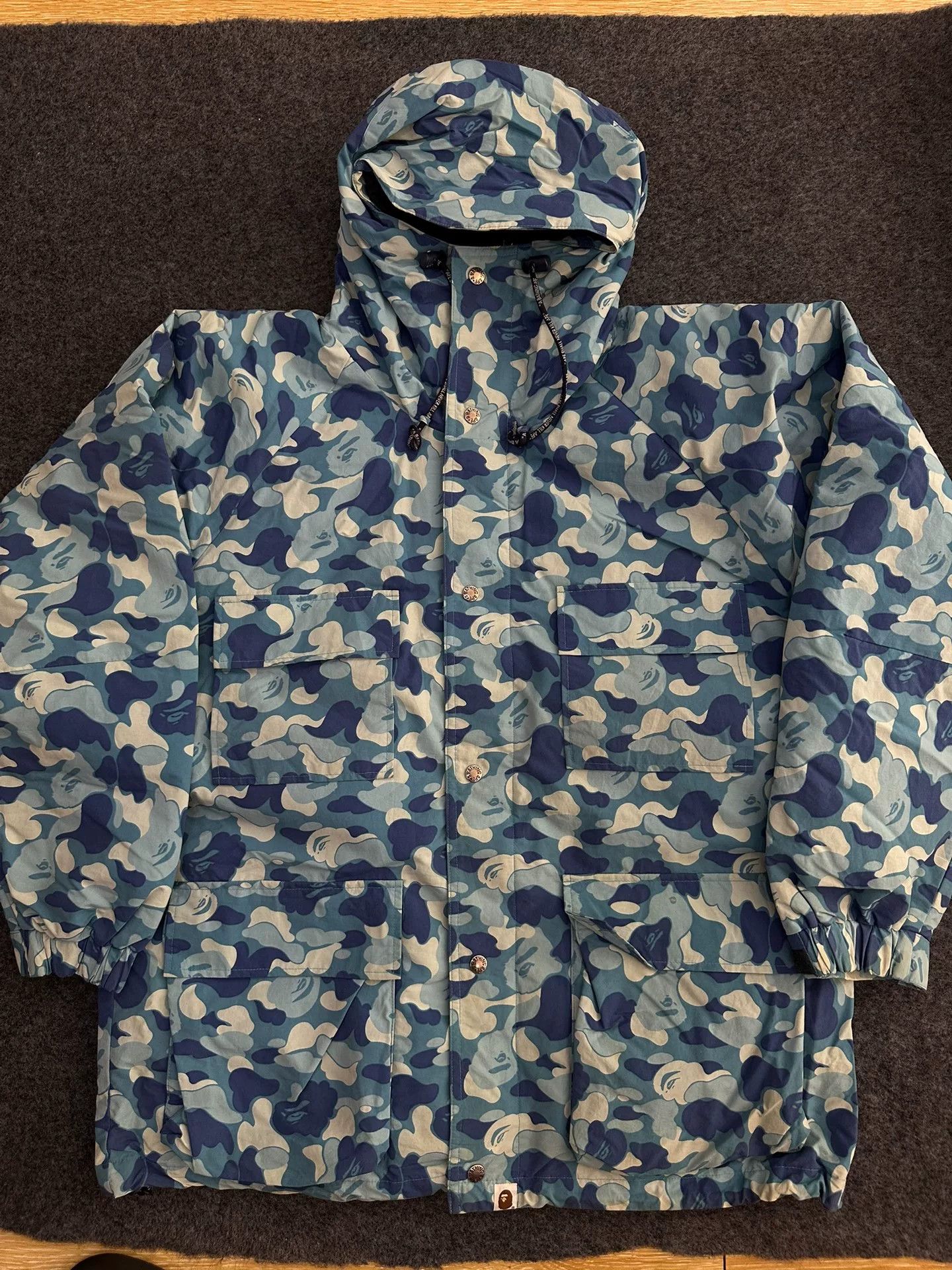 Bape BAPE Blue Camo Down Jacket Size XL Size US XL / EU 56 / 4 - 2 Thumbnail