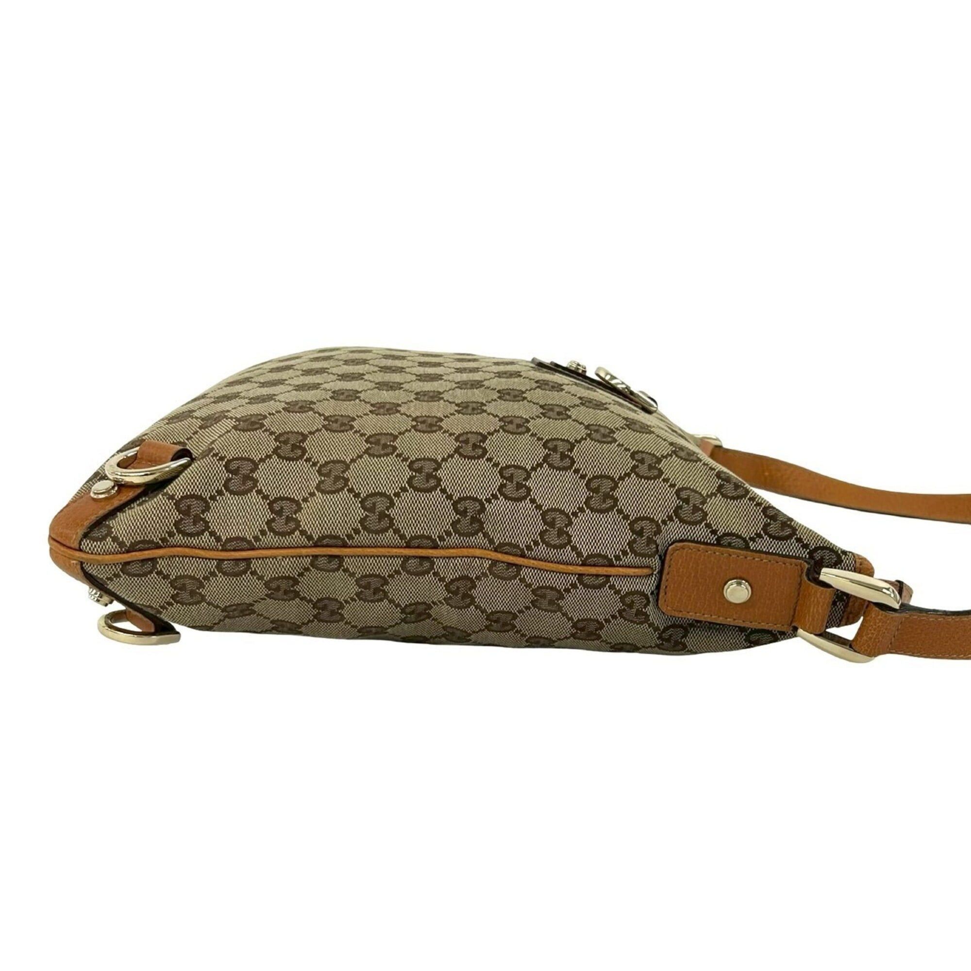 Gucci GUCCI GG Logo Hardware Canvas Leather Semi-One Shoulder Bag Mini Tote Sacoche Brown 60526 Size ONE SIZE - 6 Thumbnail
