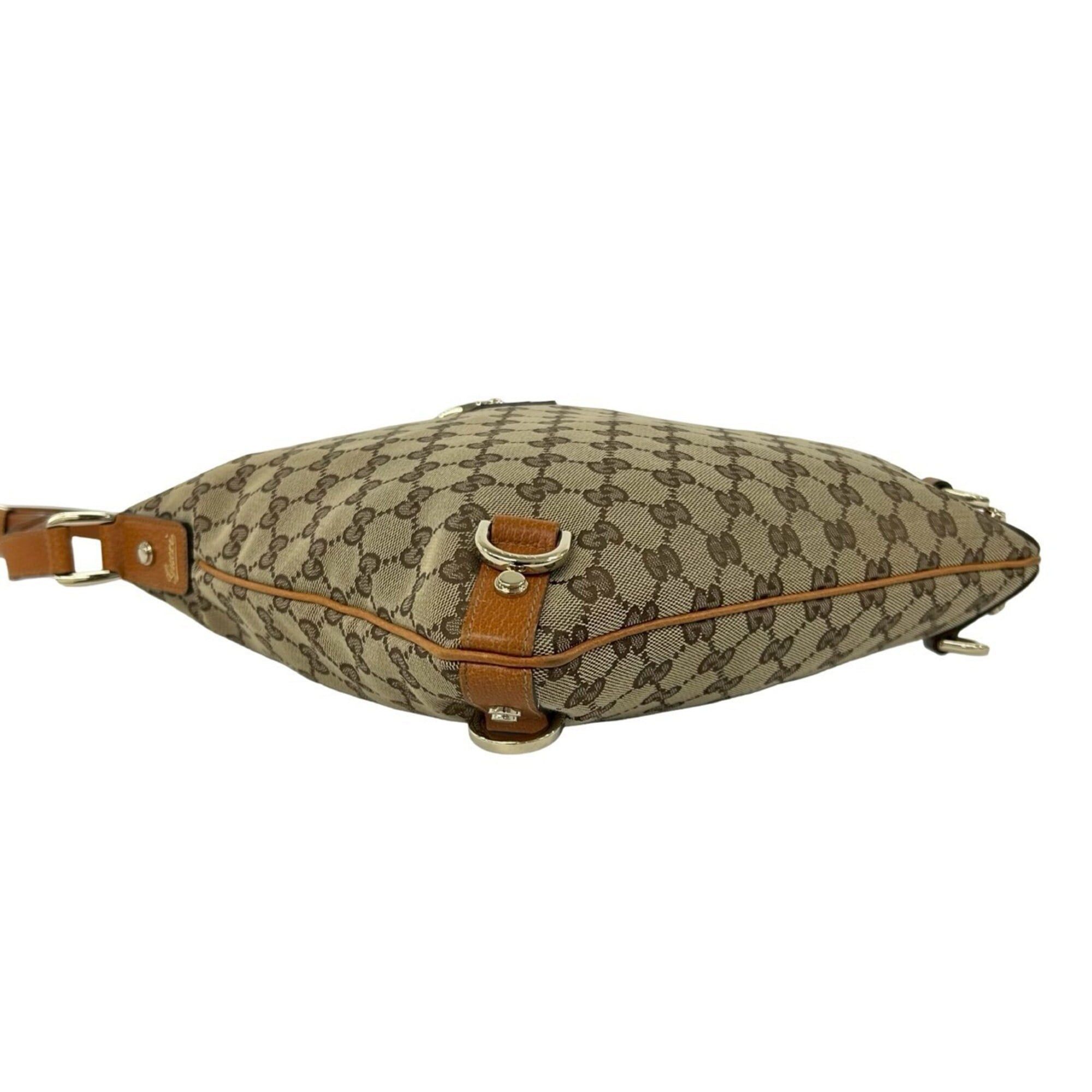 Gucci GUCCI GG Logo Hardware Canvas Leather Semi-One Shoulder Bag Mini Tote Sacoche Brown 60526 Size ONE SIZE - 7 Thumbnail
