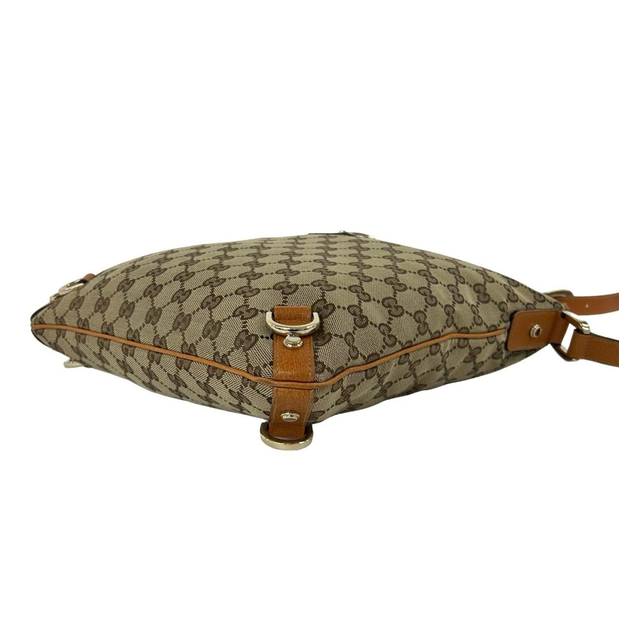 Gucci GUCCI GG Logo Hardware Canvas Leather Semi-One Shoulder Bag Mini Tote Sacoche Brown 60526 Size ONE SIZE - 8 Thumbnail
