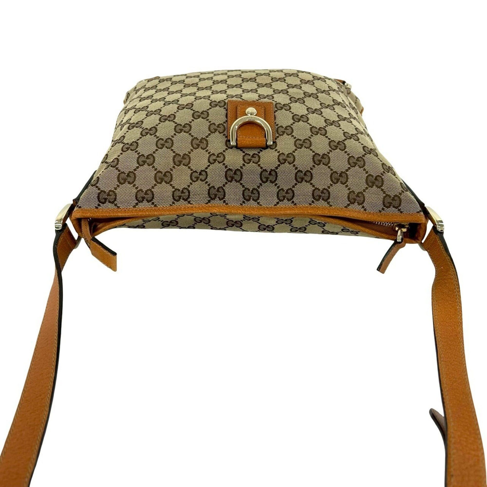 Gucci GUCCI GG Logo Hardware Canvas Leather Semi-One Shoulder Bag Mini Tote Sacoche Brown 60526 Size ONE SIZE - 4 Thumbnail