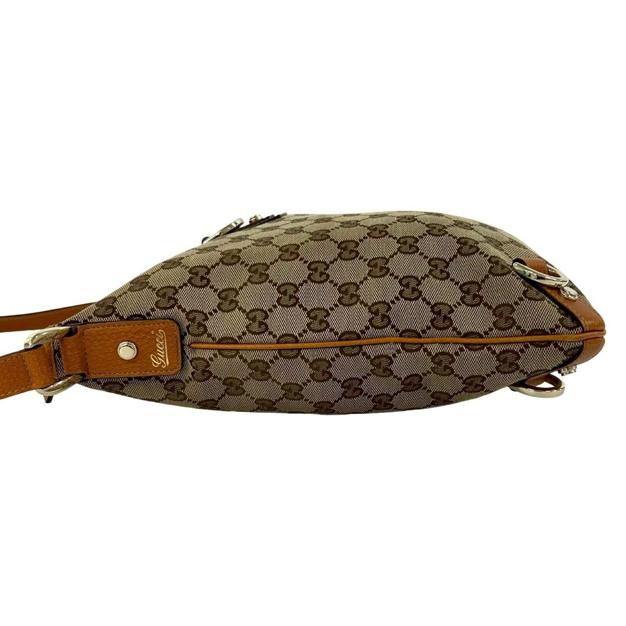 Gucci GUCCI GG Logo Hardware Canvas Leather Semi-One Shoulder Bag Mini Tote Sacoche Brown 60526 Size ONE SIZE - 5 Thumbnail
