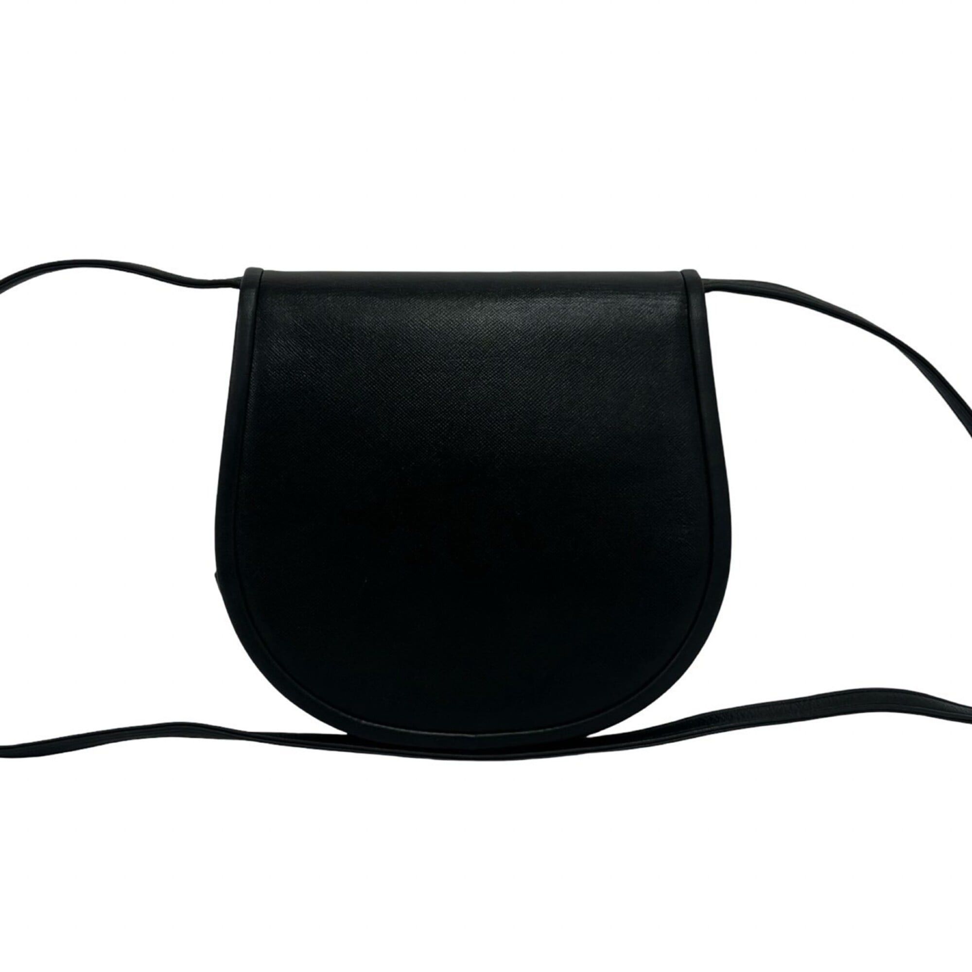 Yves Saint Laurent YVES SAINT LAURENT Vintage Scalloped Leather Mini Shoulder Bag/Pouch, Black, 89009 Size ONE SIZE - 3 Thumbnail