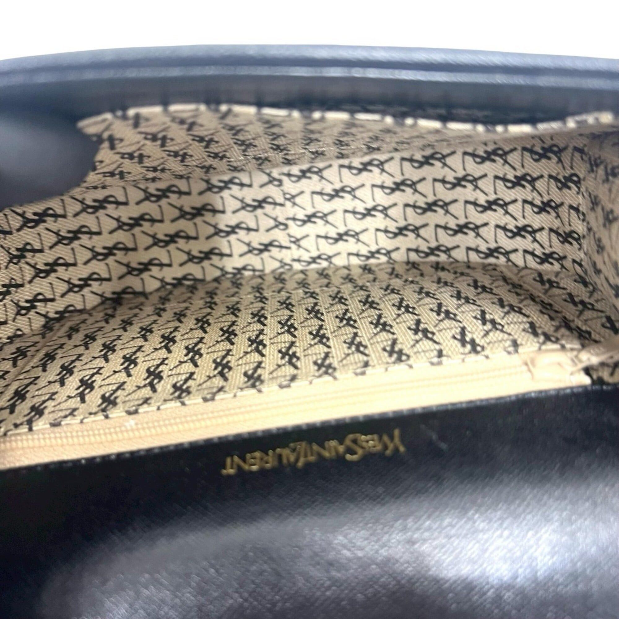 Yves Saint Laurent YVES SAINT LAURENT Vintage Scalloped Leather Mini Shoulder Bag/Pouch, Black, 89009 Size ONE SIZE - 9 Thumbnail