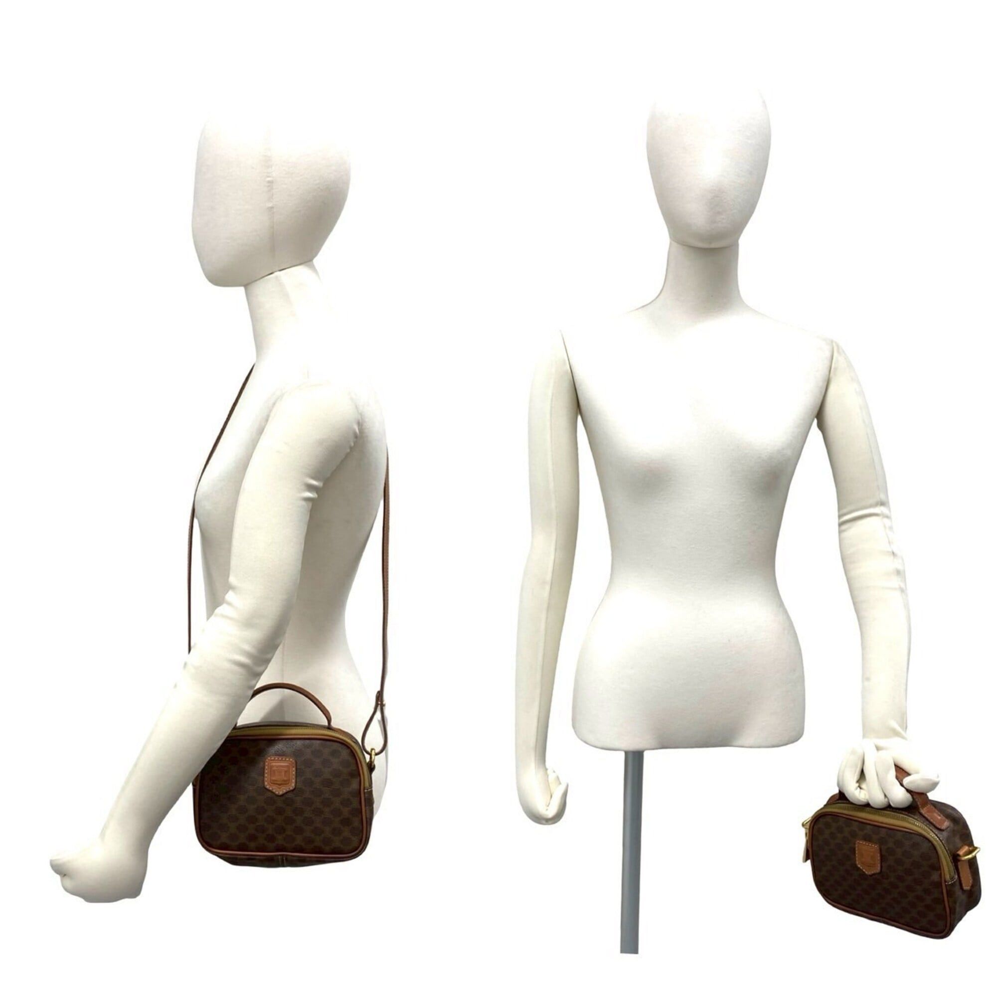 Celine CELINE Vintage Magadham Blazon Triomphe Pattern Leather Mini Shoulder Bag/Handbag, Brown 30103 Size ONE SIZE - 2 Thumbnail