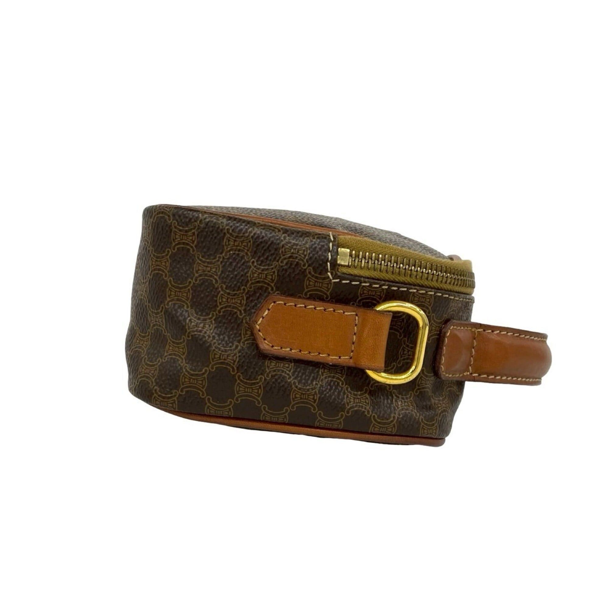 Celine CELINE Vintage Magadham Blazon Triomphe Pattern Leather Mini Shoulder Bag/Handbag, Brown 30103 Size ONE SIZE - 6 Thumbnail