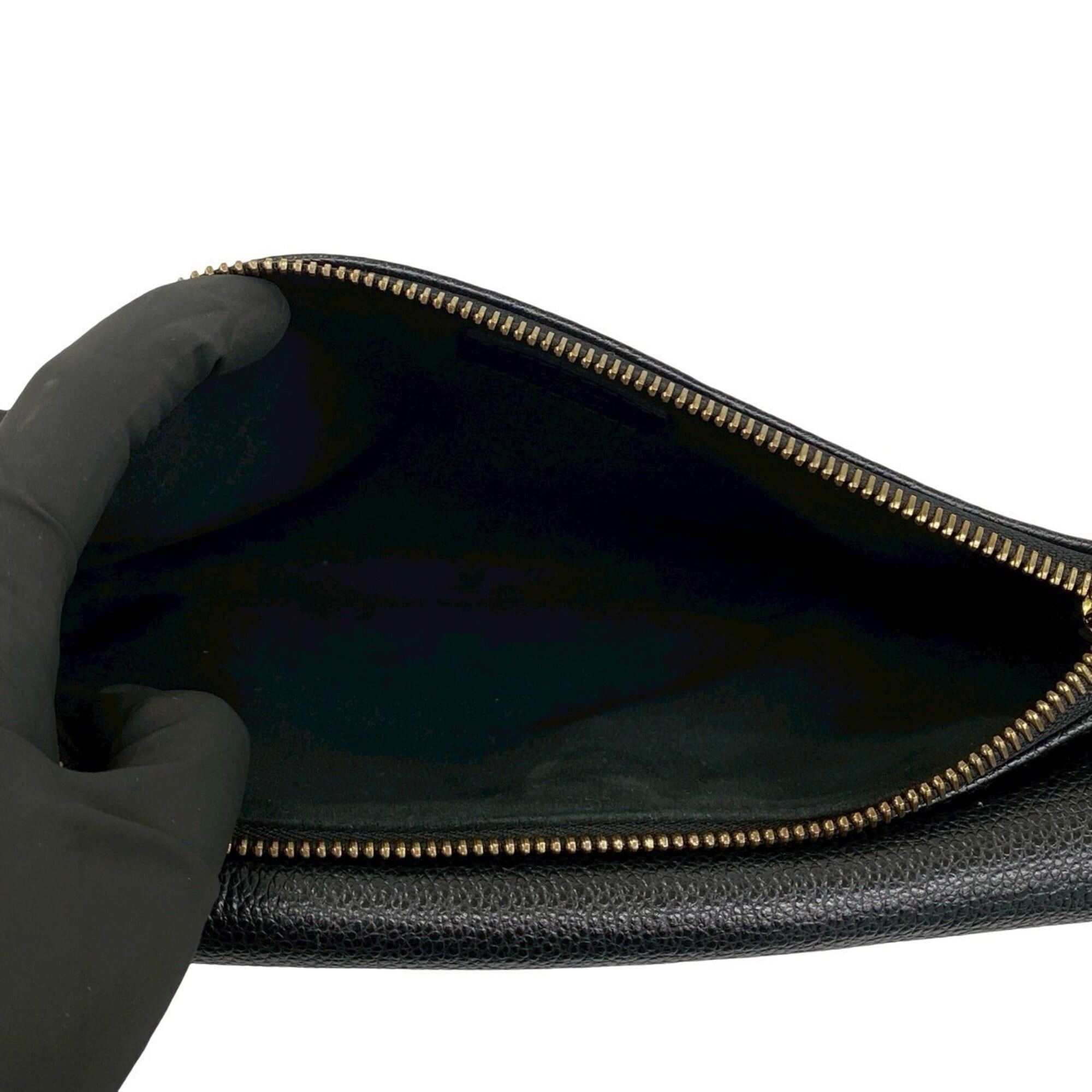 Louis Vuitton Louis Vuitton Twice Monogram Empreinte Leather Genuine Shoulder Bag Pochette Noir 514-7 Size ONE SIZE - 9 Thumbnail