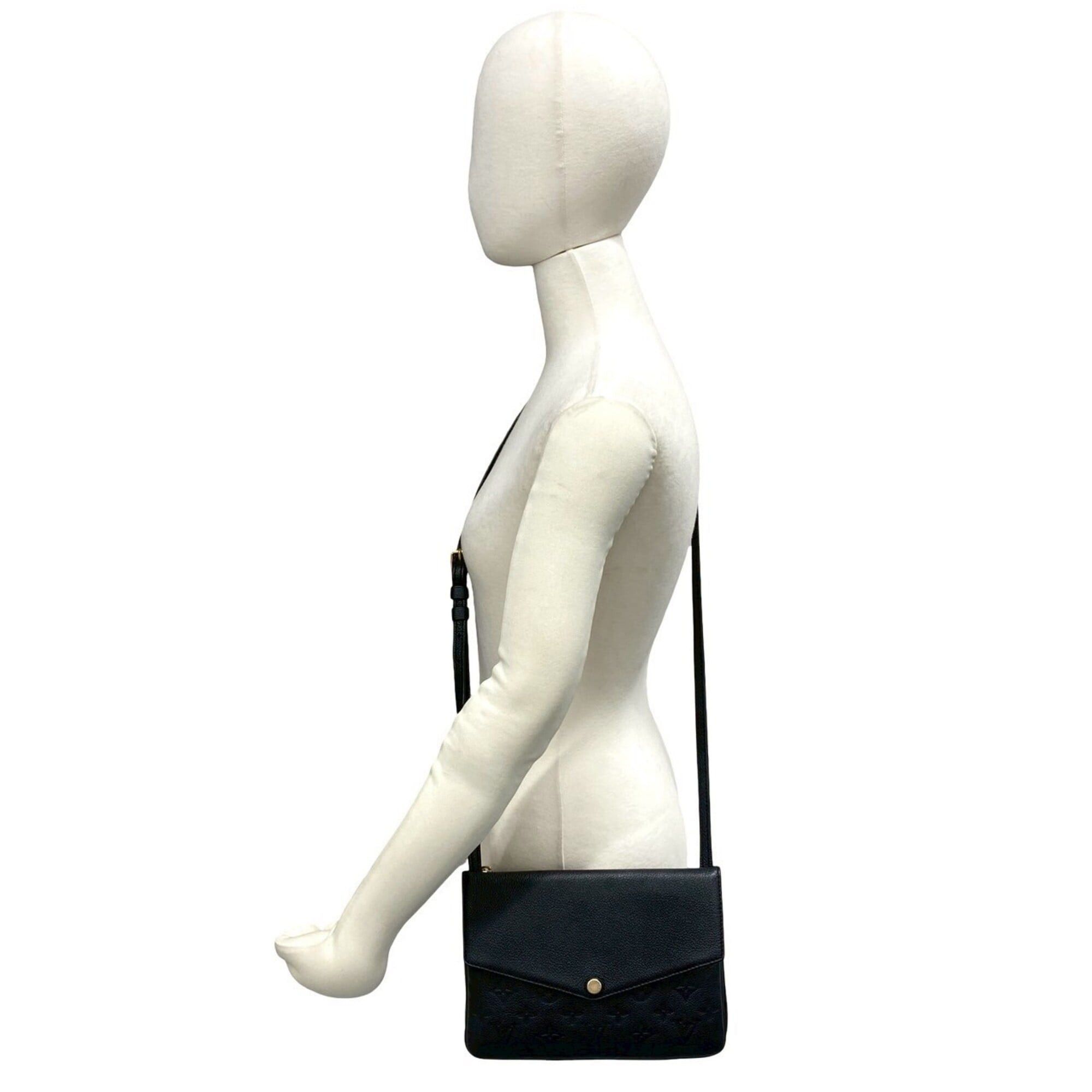 Louis Vuitton Louis Vuitton Twice Monogram Empreinte Leather Genuine Shoulder Bag Pochette Noir 514-7 Size ONE SIZE - 2 Thumbnail