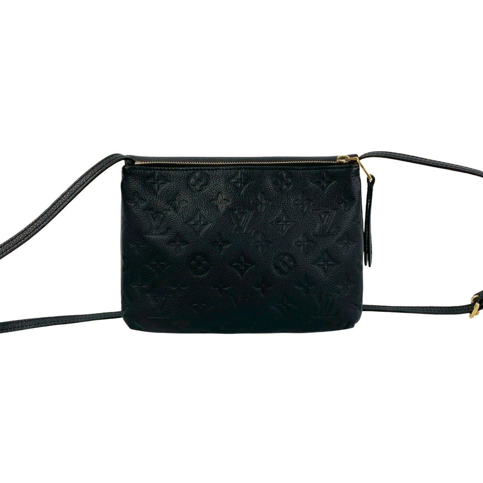 Louis Vuitton Louis Vuitton Twice Monogram Empreinte Leather Genuine Shoulder Bag Pochette Noir 514-7 Size ONE SIZE - 3 Thumbnail