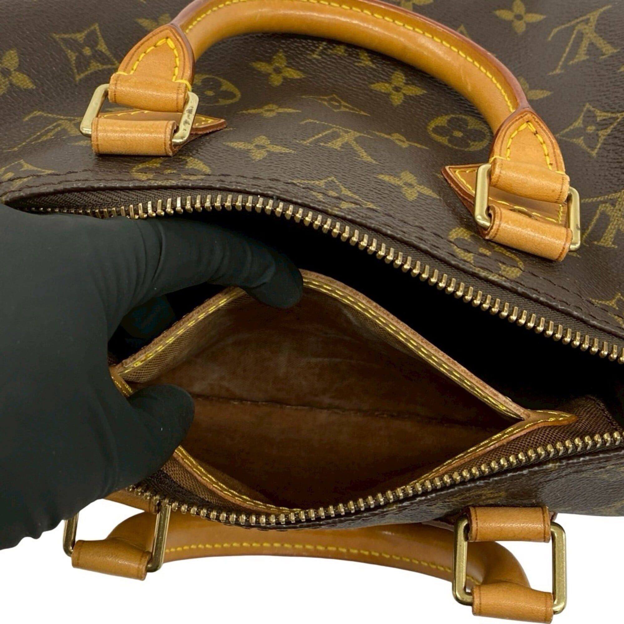 Louis Vuitton LOUIS VUITTON Speedy 25 Vintage Monogram Leather Handbag Mini Boston Bag Brown 92-10 Size ONE SIZE - 10 Thumbnail