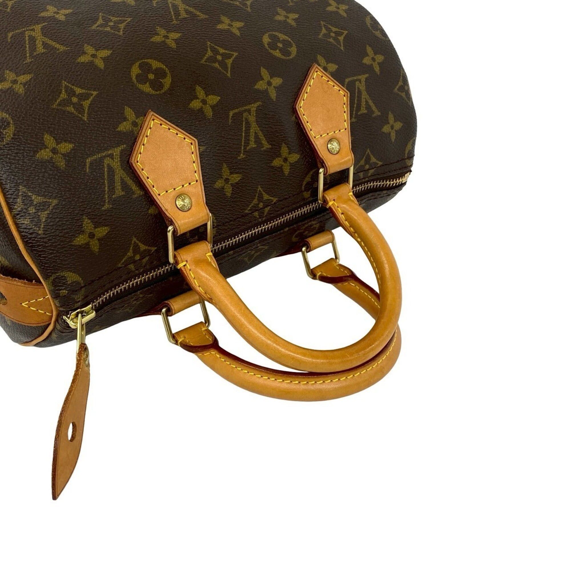 Louis Vuitton LOUIS VUITTON Speedy 25 Vintage Monogram Leather Handbag Mini Boston Bag Brown 92-10 Size ONE SIZE - 4 Thumbnail