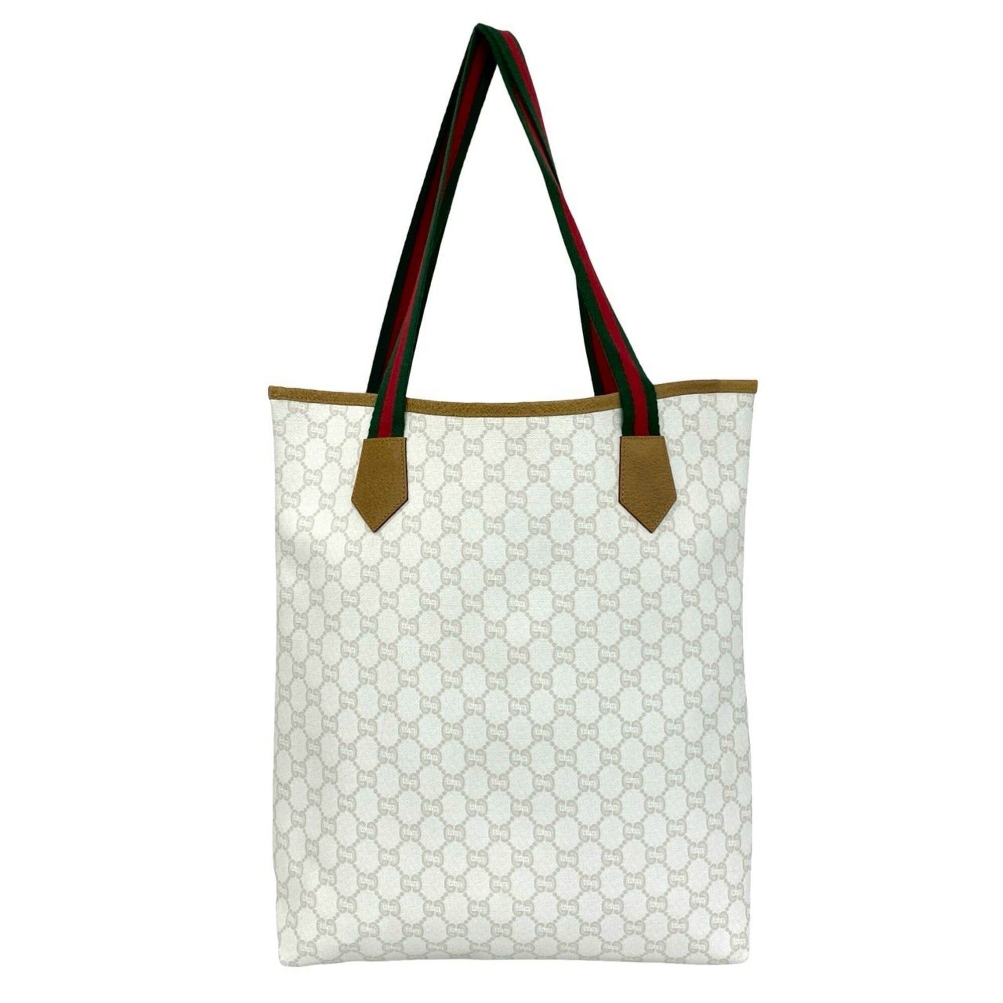Gucci GUCCI Vintage Sherry Line Gucci Plus Logo Hardware Leather Tote Bag White 84247 Size ONE SIZE - 3 Thumbnail