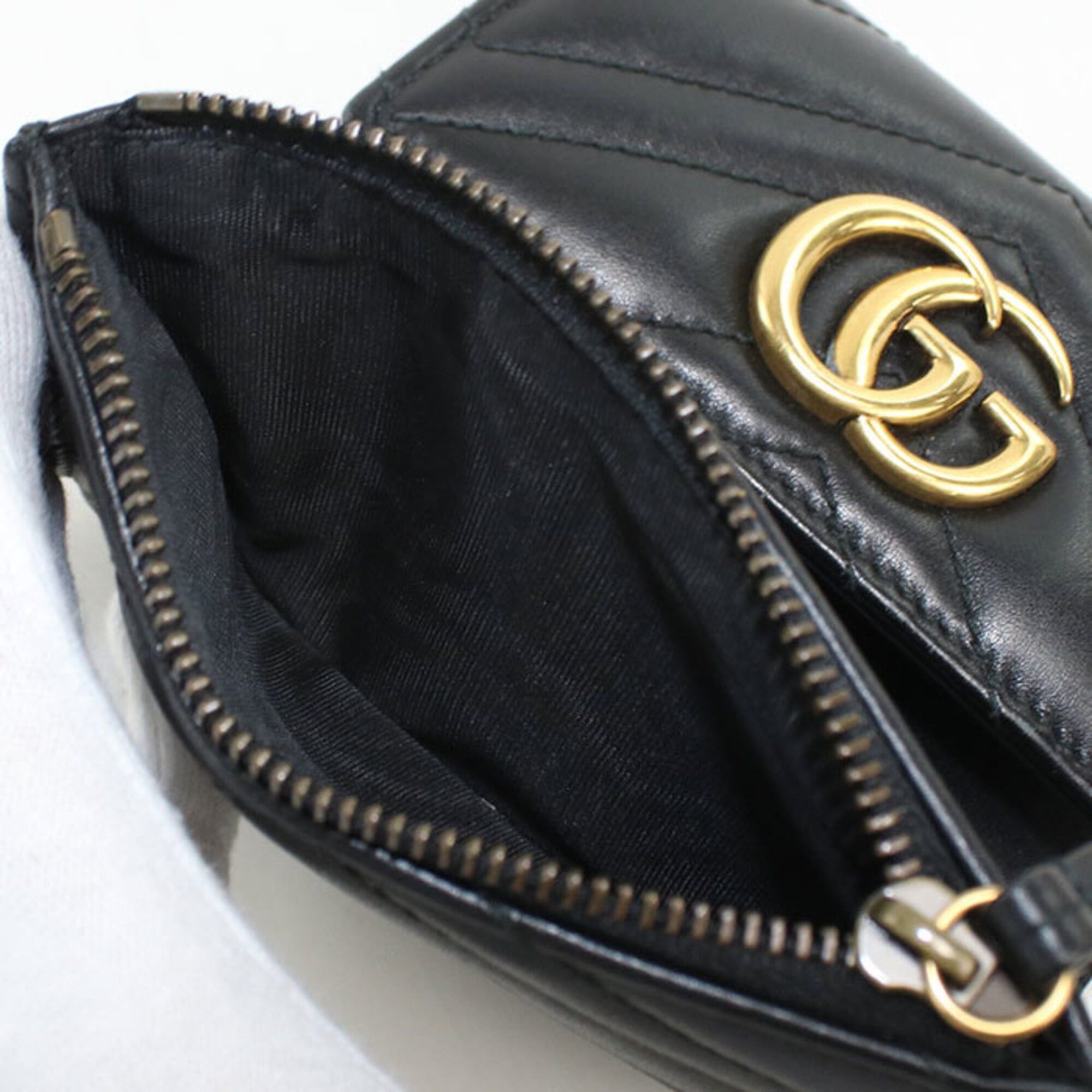 Gucci Gucci Tri-fold Wallet 474802 GG Marmont Women's Black Size ONE SIZE - 9 Thumbnail