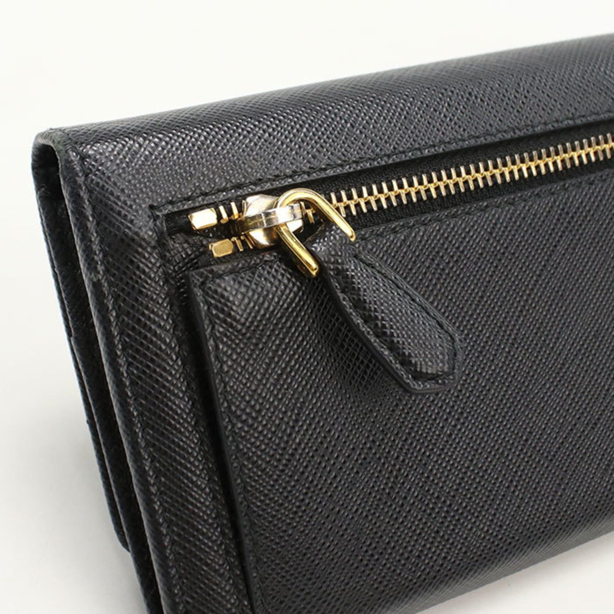 Prada Prada Bi-fold Long Wallet 1MH132 Saffiano Leather Women's Black Size ONE SIZE - 7 Thumbnail