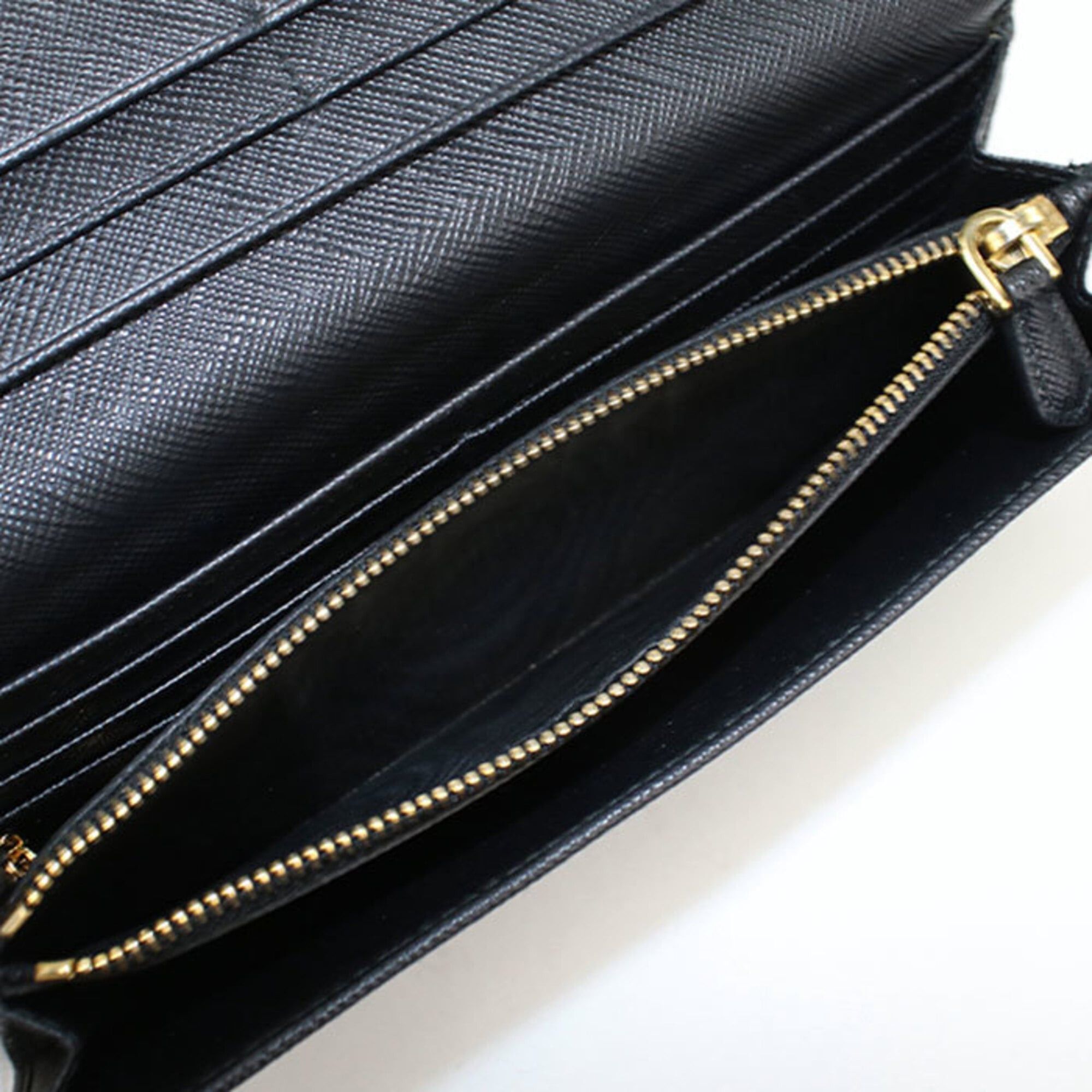 Prada Prada Bi-fold Long Wallet 1MH132 Saffiano Leather Women's Black Size ONE SIZE - 5 Thumbnail