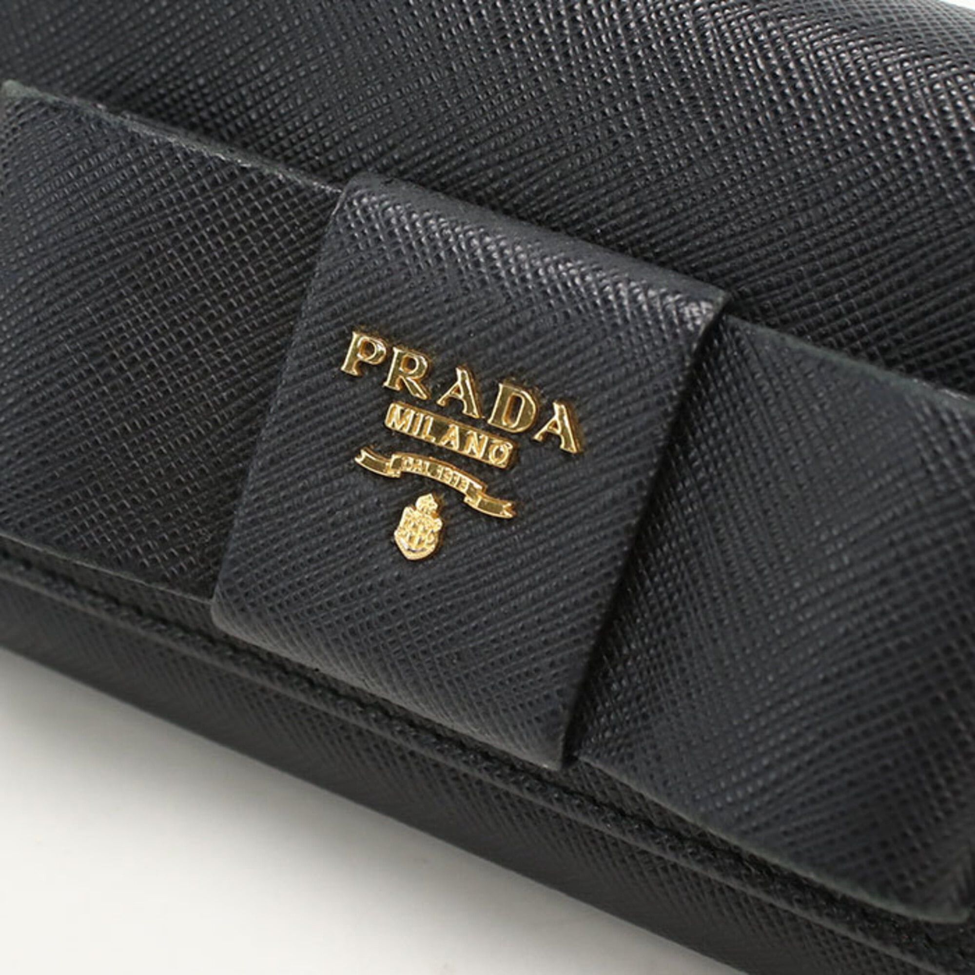 Prada Prada Bi-fold Long Wallet 1MH132 Saffiano Leather Women's Black Size ONE SIZE - 3 Thumbnail